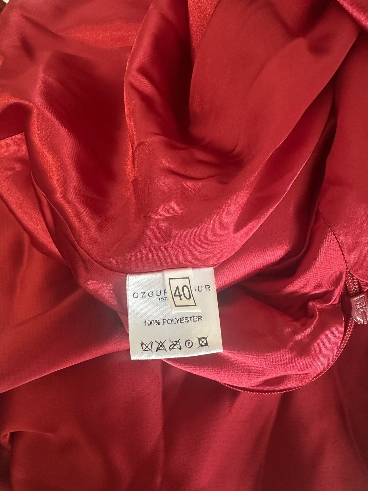 Other Ozgur Masur Elegant Red Plunge Dress with Embellished Straps Size L / US 10 / IT 46 - 8 Thumbnail