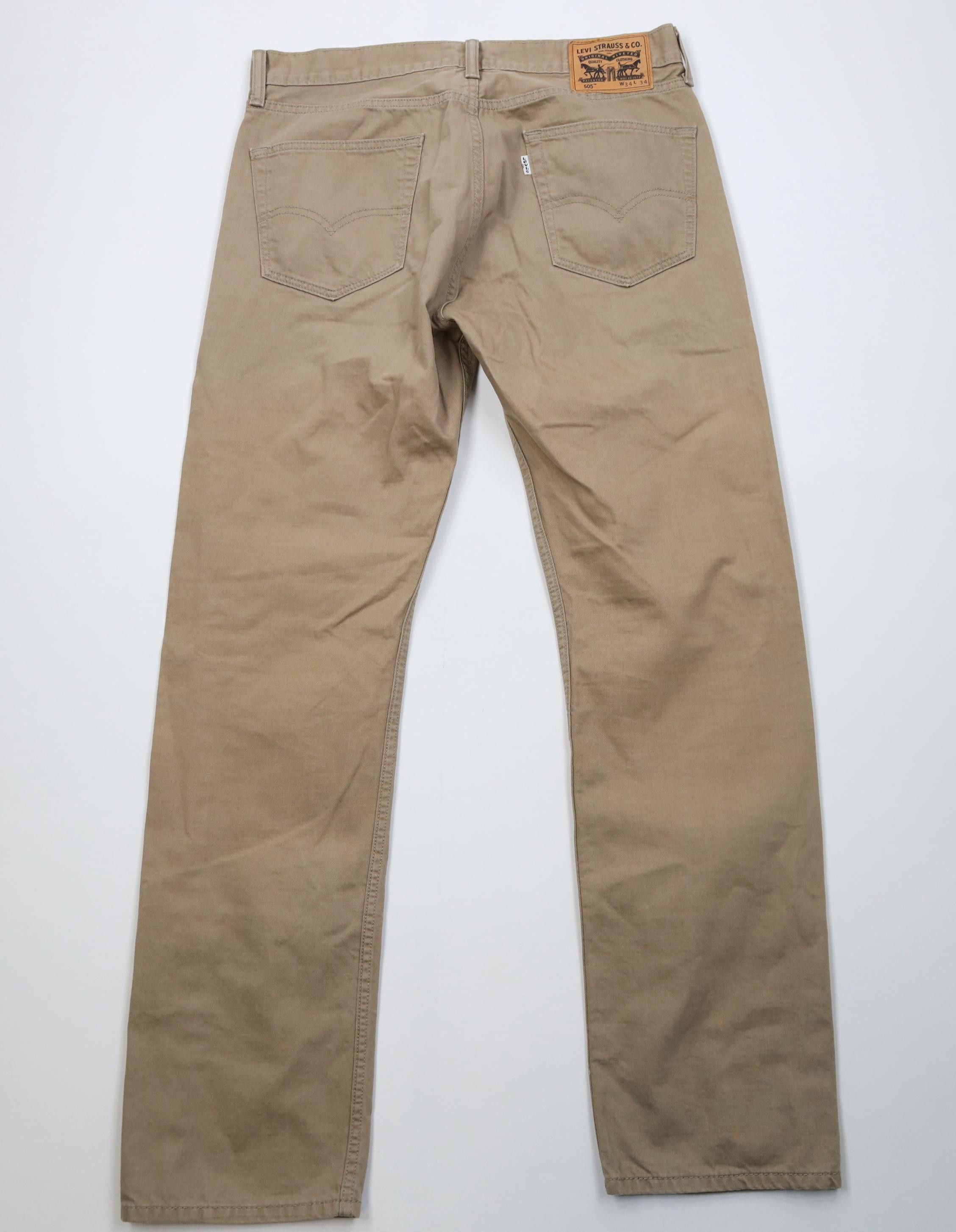 Levi's Vintage Y2K Levis 505 Regular Straight Leg Jeans Brown Size US 34 / EU 50 - 9 Thumbnail
