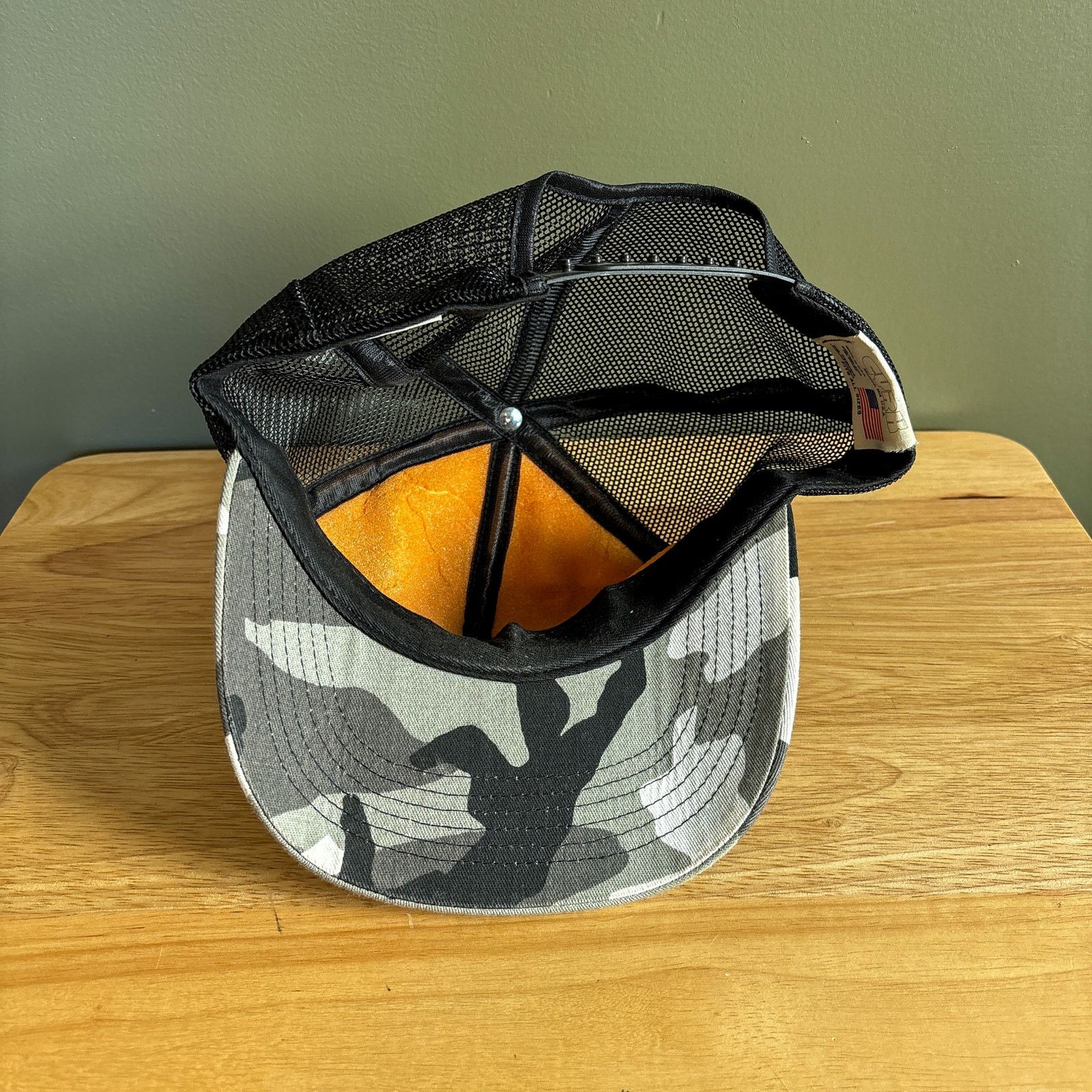 Other Vintage CAT Caterpillar Camouflage Mesh Trucker Snapback Hat Size ONE SIZE - 6 Thumbnail