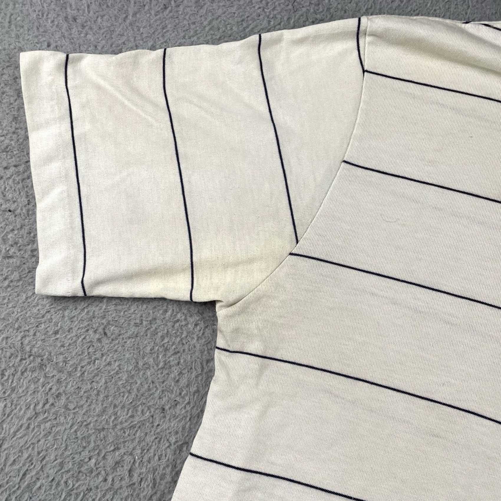 Vintage VINTAGE Mervyns Polo Shirt Striped White Men L Size US L / EU 52-54 / 3 - 6 Thumbnail