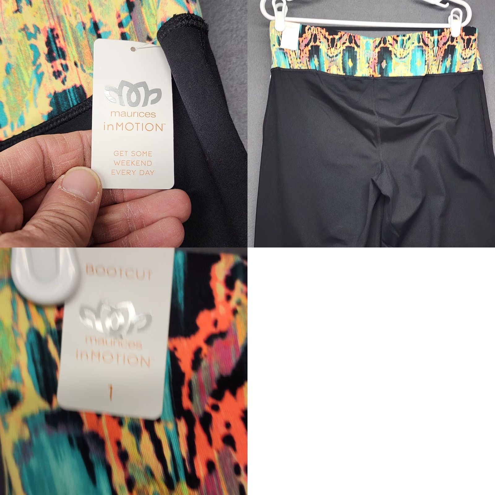 Vintage Maurices in Motion Womens Pants Black Bootcut Athleisure Stretch Size 1X Size 40" / US 18 - 9 Thumbnail