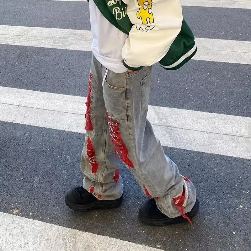 Vintage Y2K Streetwear Baggy Ripped Stacked Jeans Size US 30 / EU 46 - 4 Thumbnail