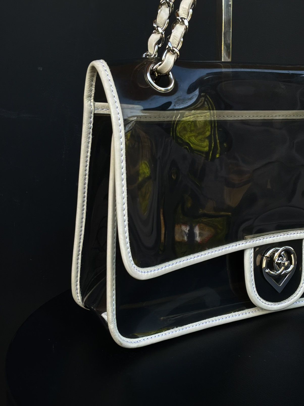 Chanel 2008 Chanel - Heart CC Transparent Vinyl Flap Bag Size ONE SIZE - 6 Thumbnail