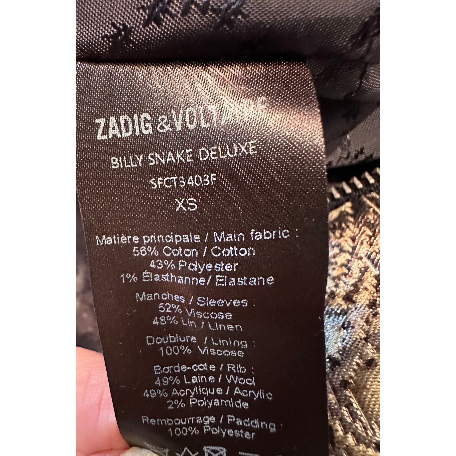 Zadig & Voltaire Zadig & Voltaire Billy Snake Deluxe Bomber Jacket XS Size XS / US 0-2 / IT 36-38 - 22 Thumbnail