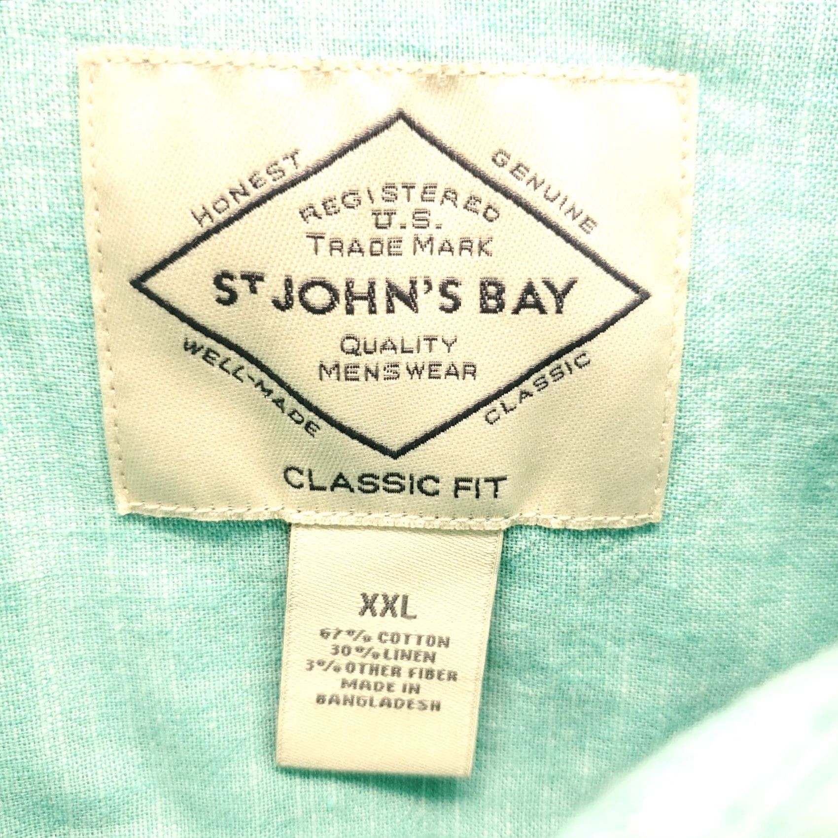 Vintage St. John's Bay Casual Shirt Mens XXL Green Classic Fit Long Sleeve Button-Up Size US XXL / EU 58 / 5 - 6 Thumbnail