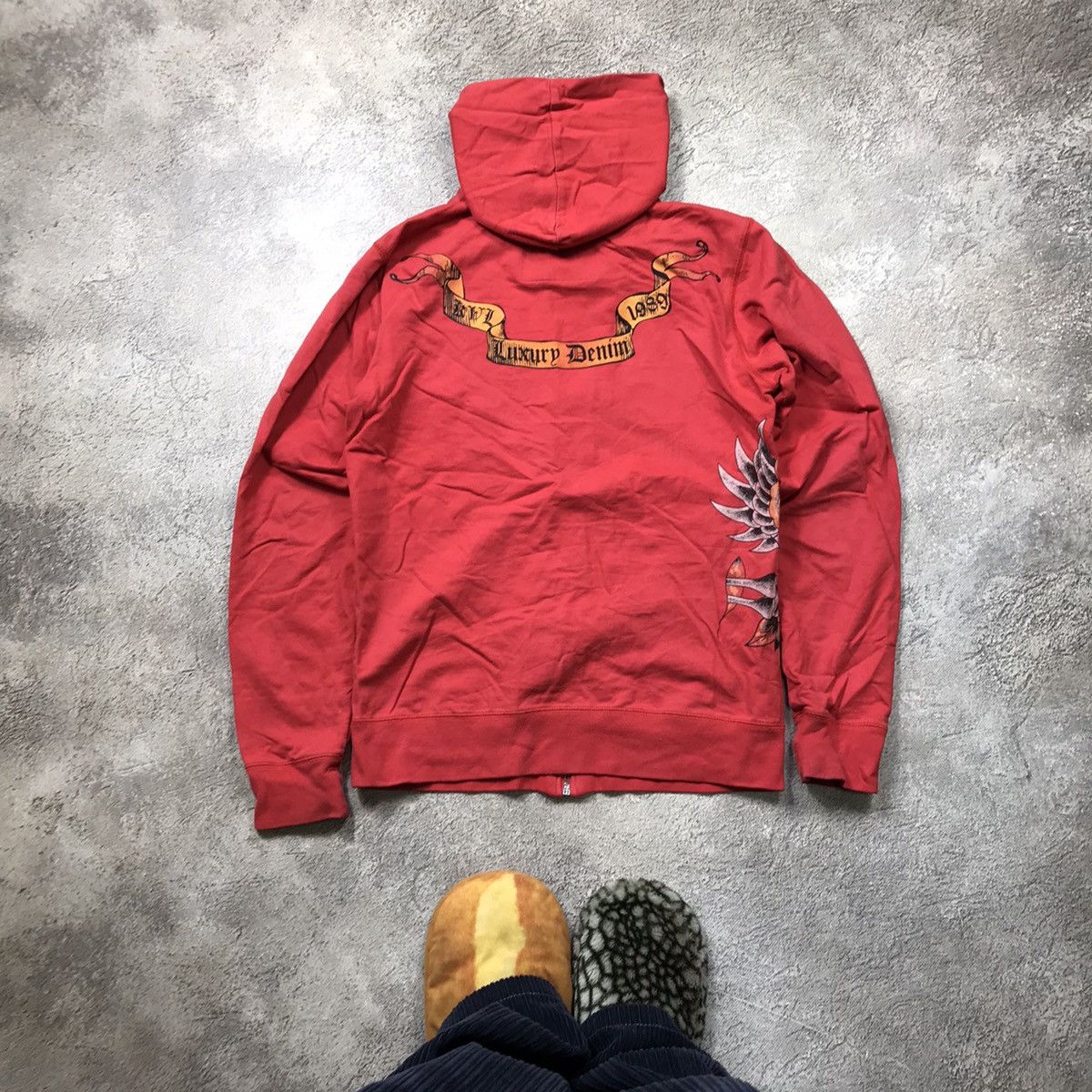 Vintage Vintage Y2K Ed Hardy Style Graphic Hoodie Streetwear Red L Size US L / EU 52-54 / 3 - 4 Thumbnail