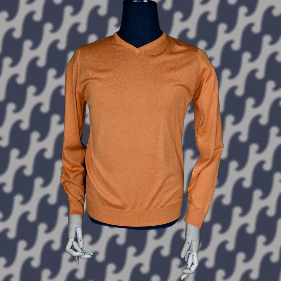 John Smedley John Smedley Nolan Pullover Shirt M Orange Cotton 100% Sea Island England Mens Casual Batwing? Size US M / EU 48-50 / 2 - 1 Thumbnail
