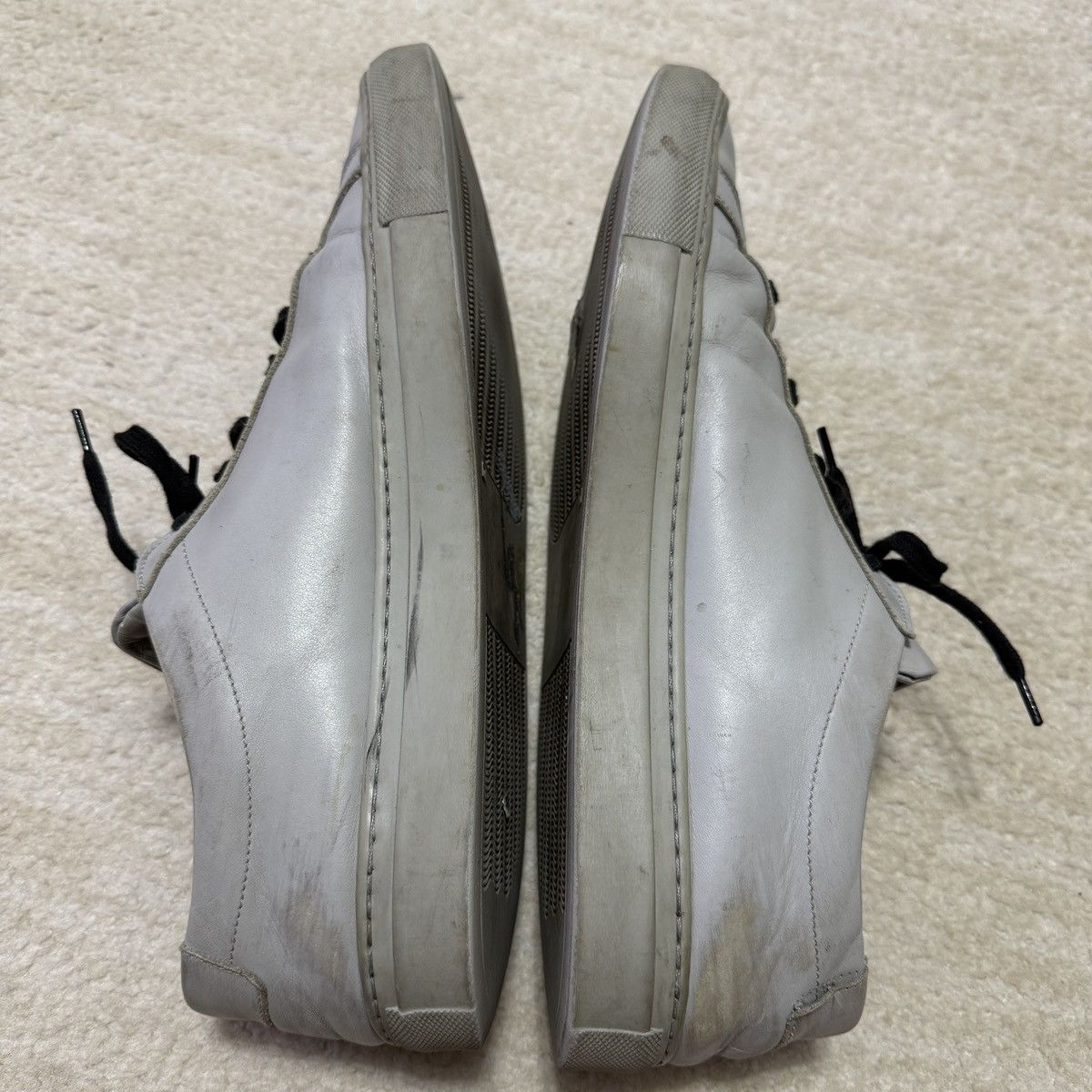 Common Projects Common Projects 1528 Achilles Low Top Grey Leather Sneakers Size US 12 / EU 45 - 12 Thumbnail