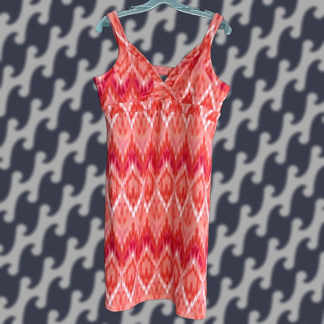 Balance Outdoor Collection Casual Dress Sz L Orange & White Stretchy
