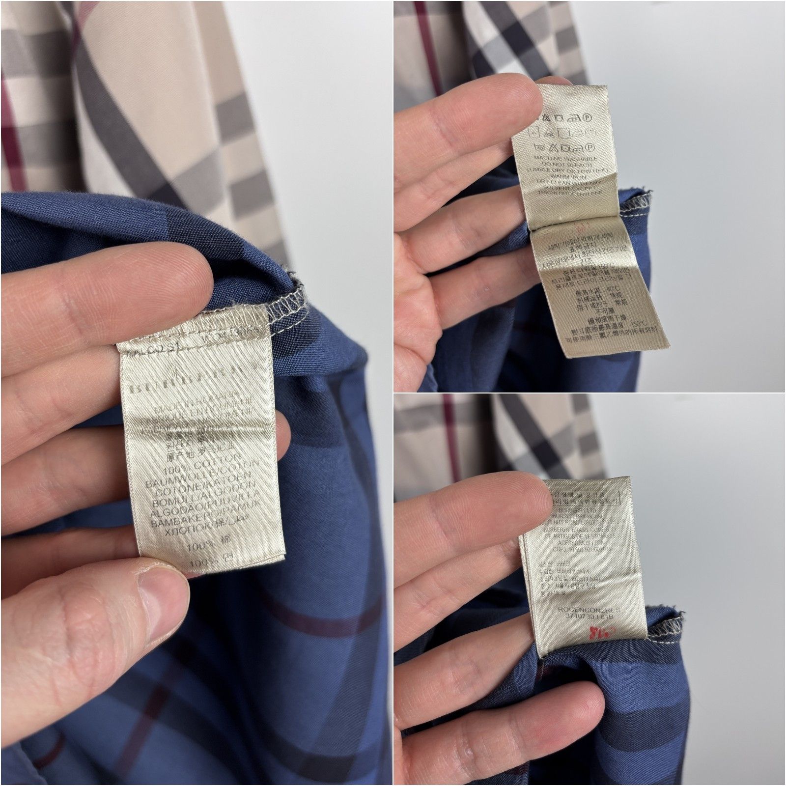 Burberry Womens Burberry Brit Nova Check Tunic Ombre Shirt Size L Size L / US 10 / IT 46 - 10 Thumbnail