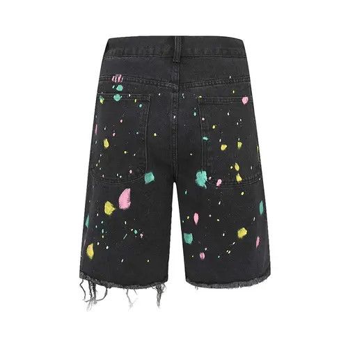 Designer Graffiti style denim shorts baggy in vibe style cargo y2k Size US 32 / EU 48 - 5 Thumbnail