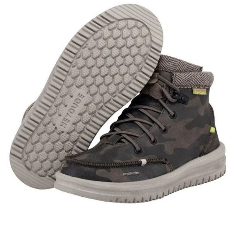 Hey Dude Bradley Moccasin Boot Leather High Woodland Camo 12