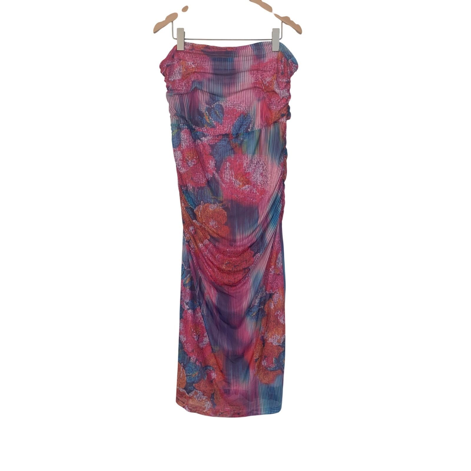 Anthropologie NWT Anthropologie Soleil Slim Strapless Ruched Mesh Dress Size XL / US 12-14 / IT 48-50 - 3 Thumbnail