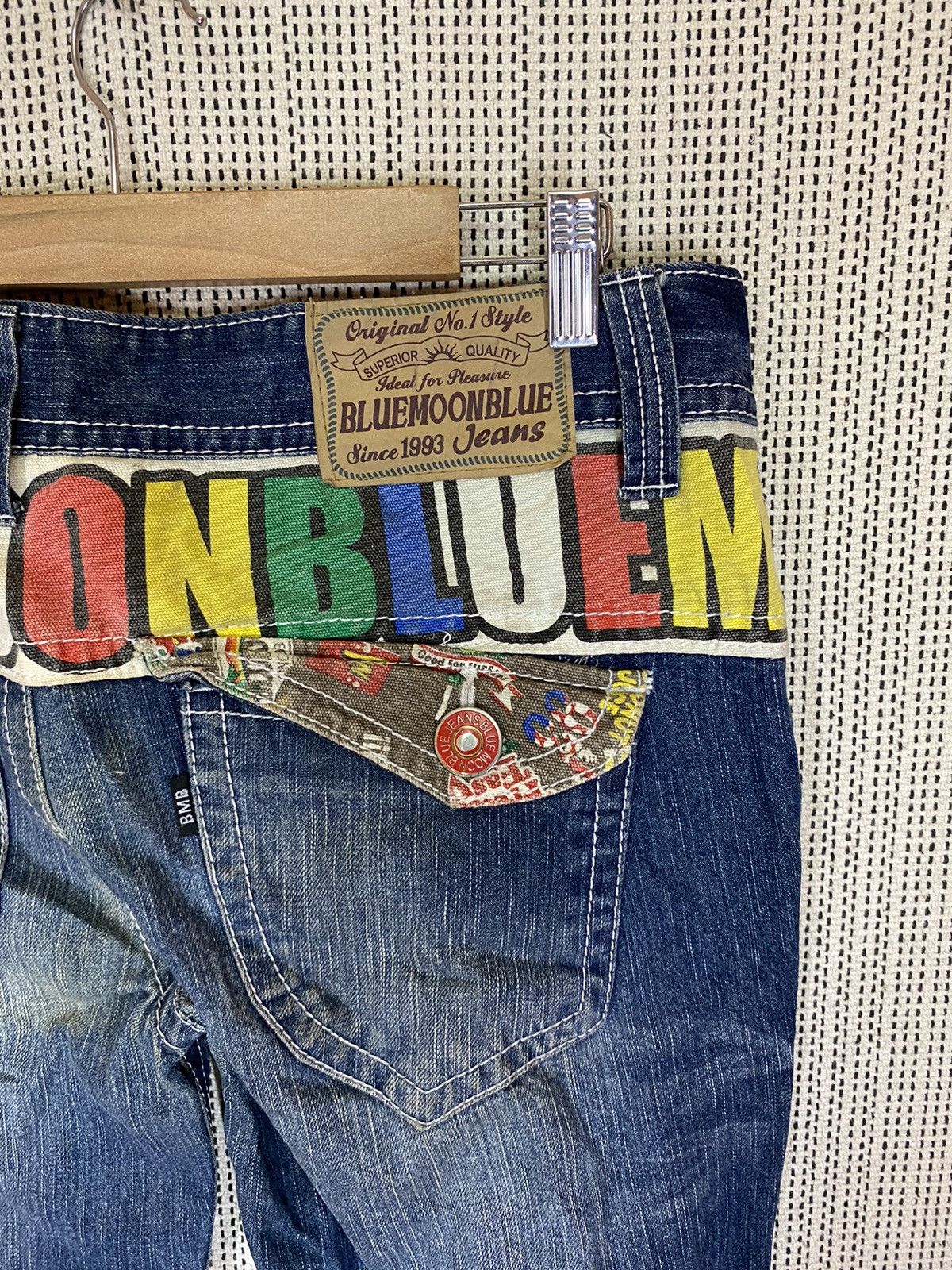If Six Was Nine × Japanese Brand × Seditionaries ‼️BLUE MOON FLARED DENIM SPELLOUT VERY NICE DESIGN‼️ Size US 36 / EU 52 - 6 Thumbnail