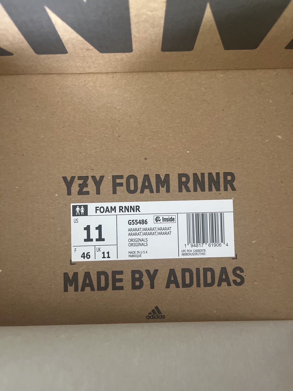 Adidas × Kanye West Yeezy Foam RNNR Ararat Size US 11 / EU 44 - 8 Thumbnail