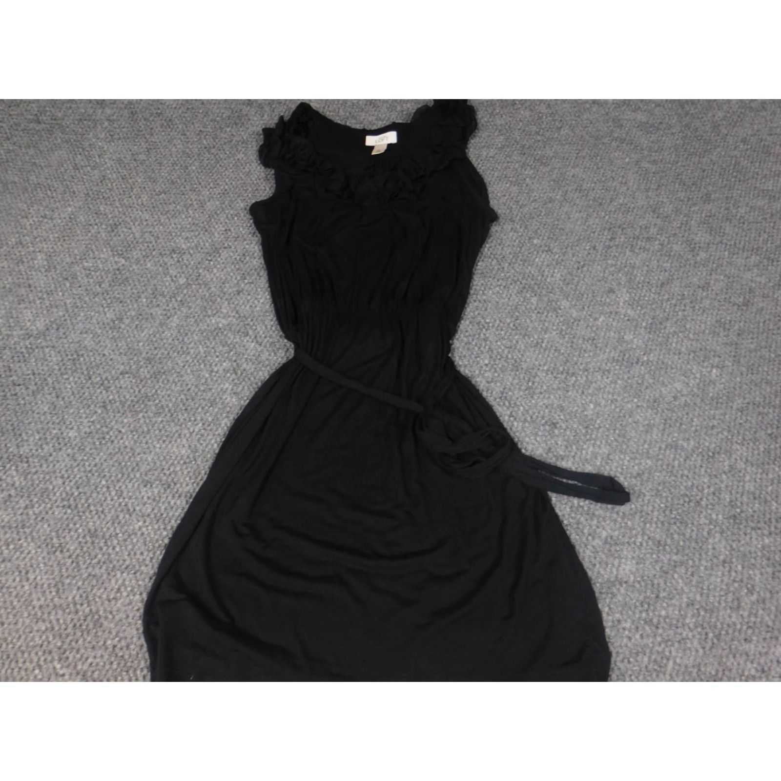 Loft Ann Taylor Loft Womens Dress XS Black A-Line Stretch Belted Modal Size XS / US 0-2 / IT 36-38 - 2 Thumbnail