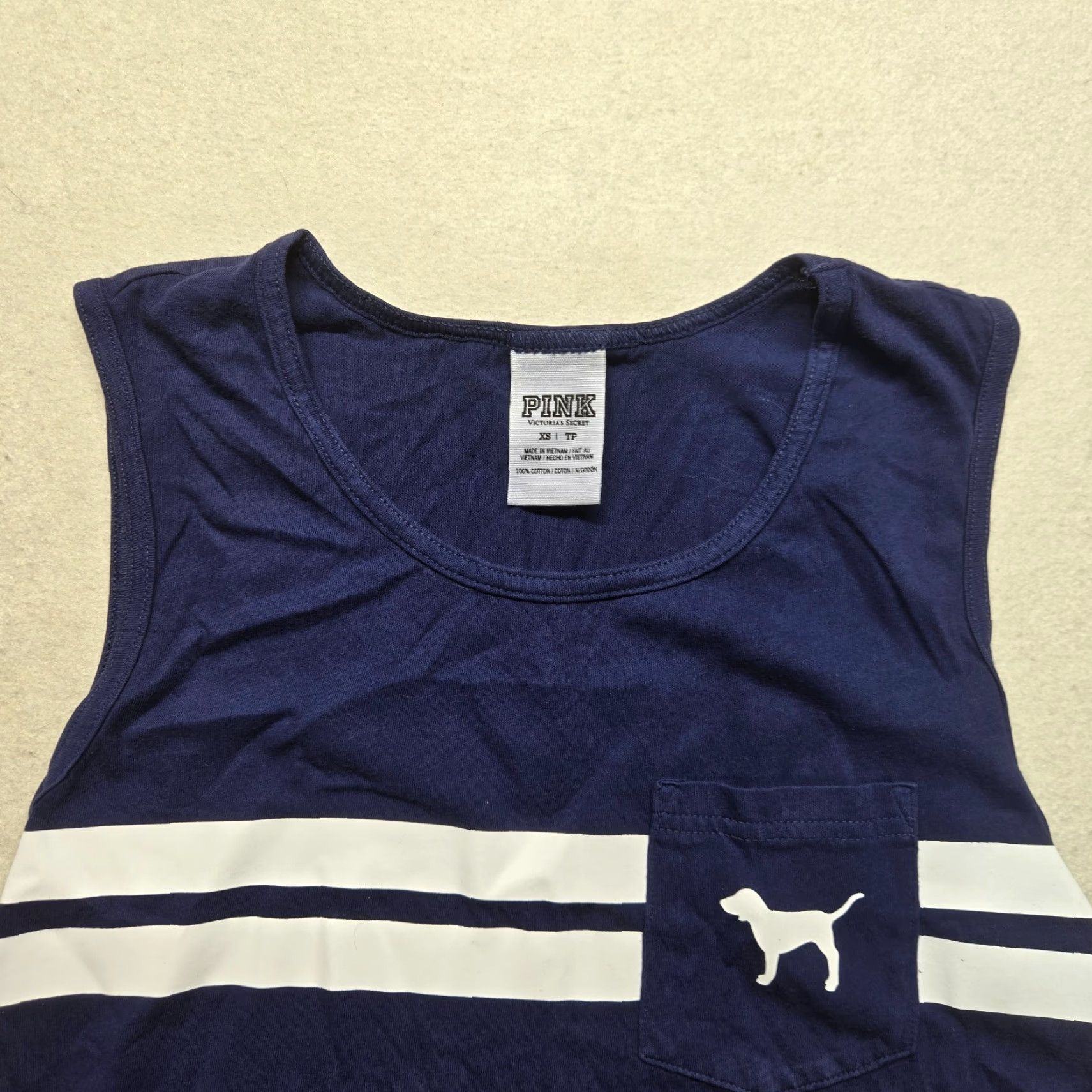 Victoria's Secret Victoria's Secret PINK Blue Sleeveless Tank Top Shirt with Big Logo Womens XS Size XS / US 0-2 / IT 36-38 - 2 Thumbnail