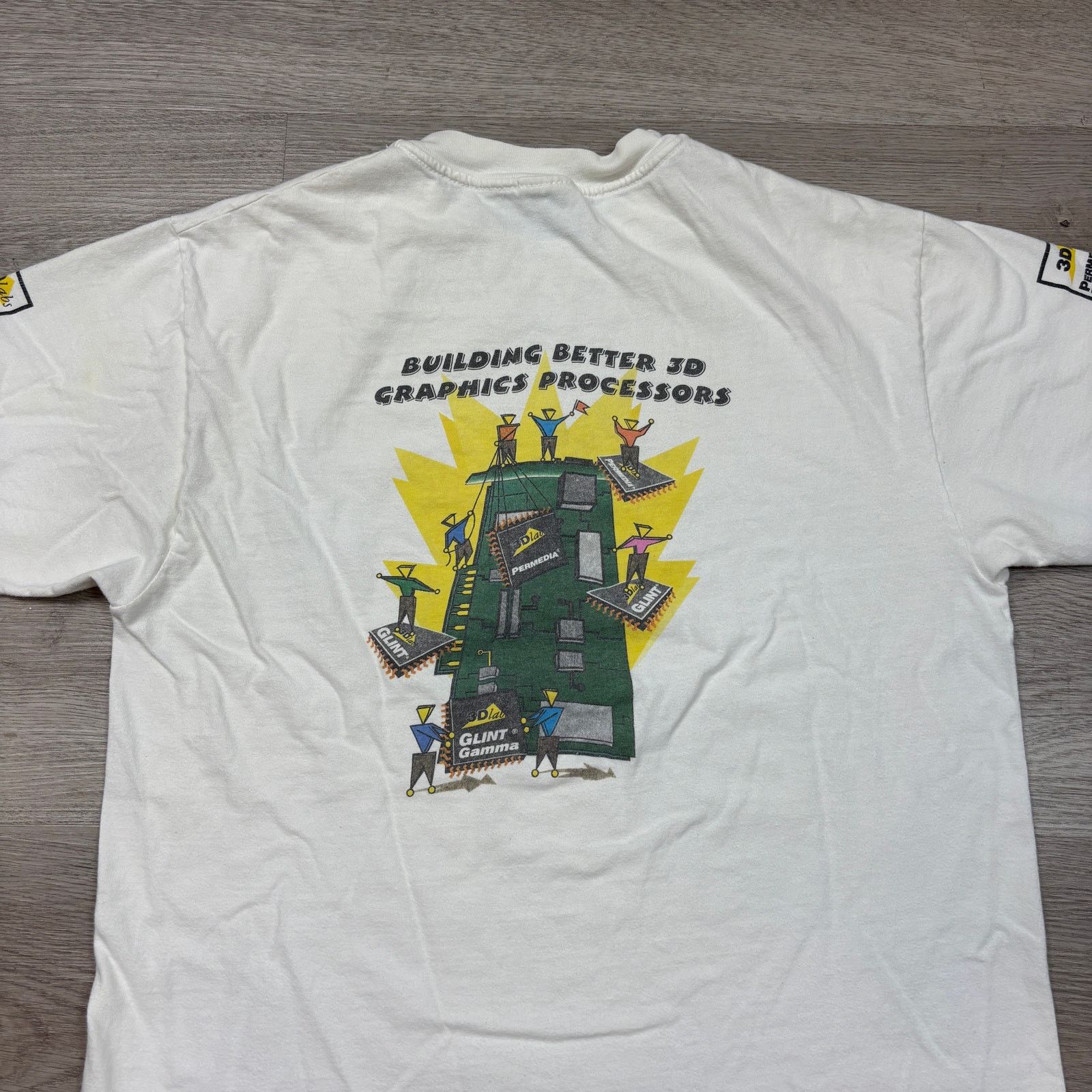 Hanes × Vintage VTG 3D Labs Permedia Power 3D Graphics Processor Shirt Large Size US L / EU 52-54 / 3 - 3 Thumbnail
