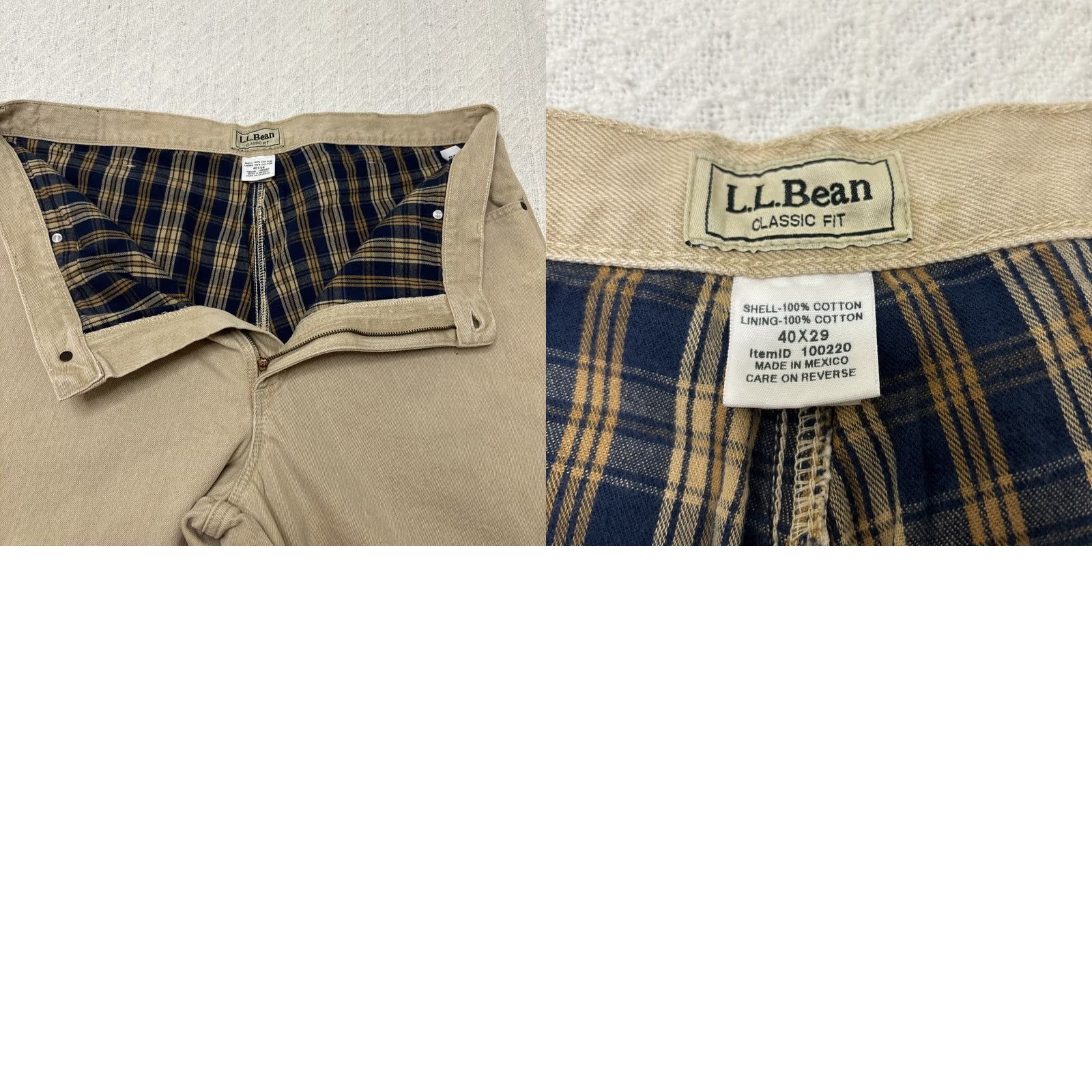 Vintage VINTAGE LL Bean Jeans Classic Fit Size 40 X 32 Beige Blanket Lined 90s Men Denim Straight Size US 40 / EU 56 - 8 Thumbnail