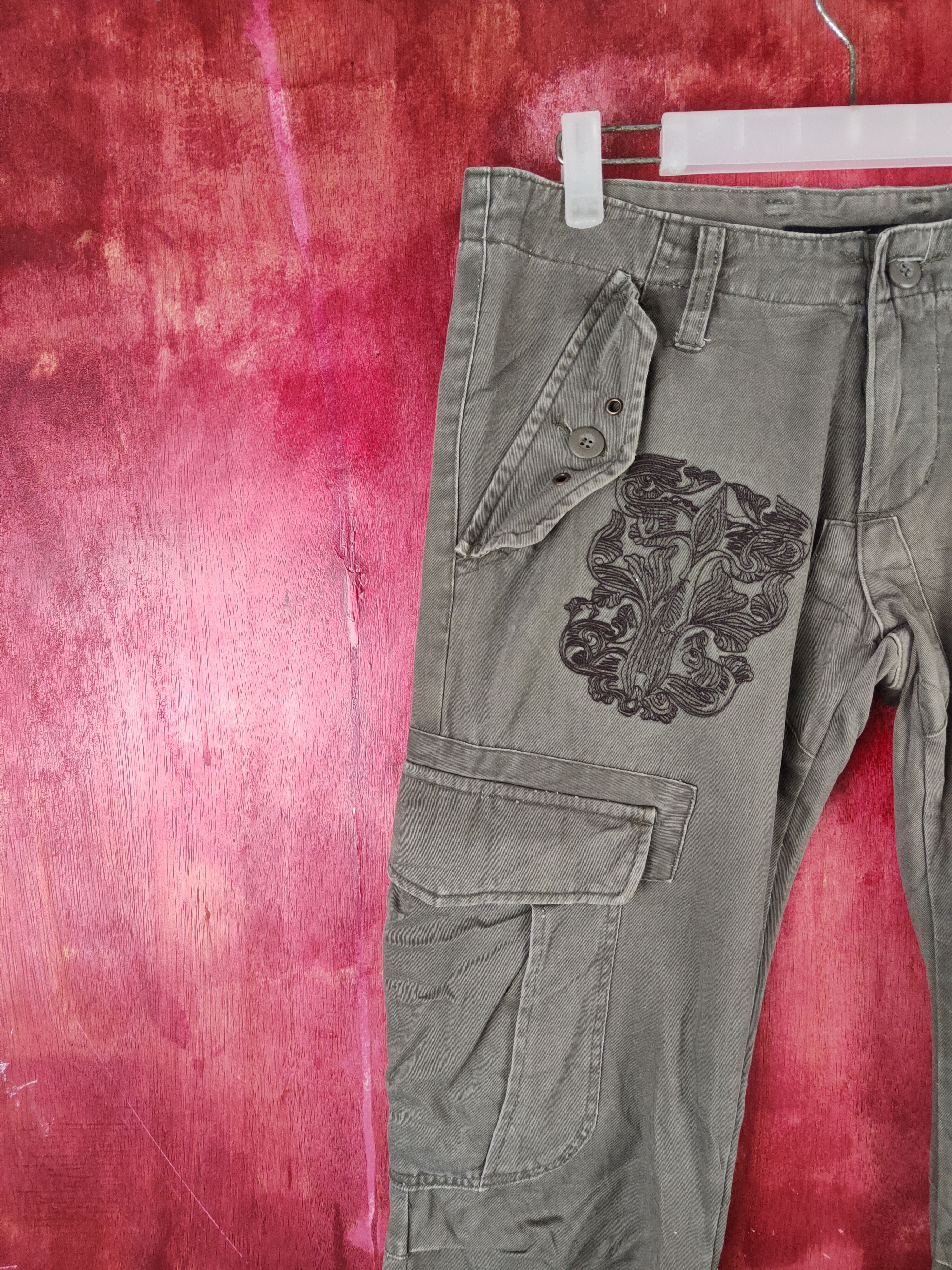 Japanese Brand Root Three Olive Multipocket Tactical Cargo Pants #S1798 Size US 30 / EU 46 - 5 Thumbnail