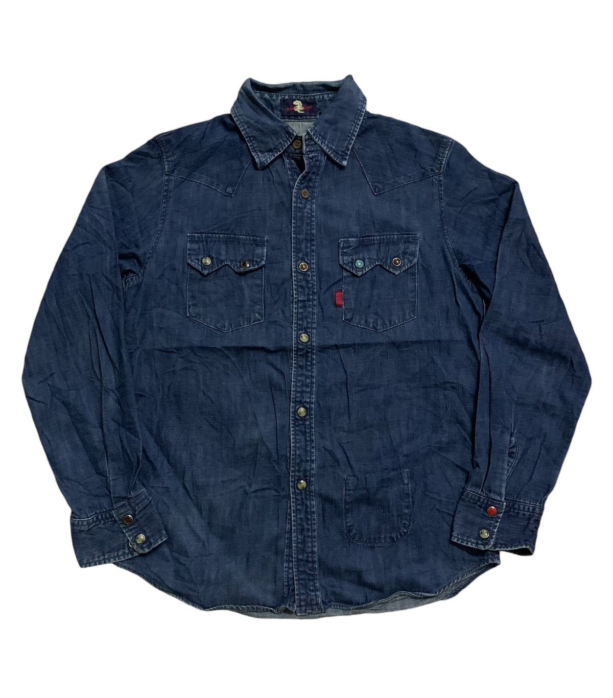 45rpm 💥Vintage Western 45Rpm Indigo Blue Shirt Size S / US 4 / IT 40 - 2 Thumbnail