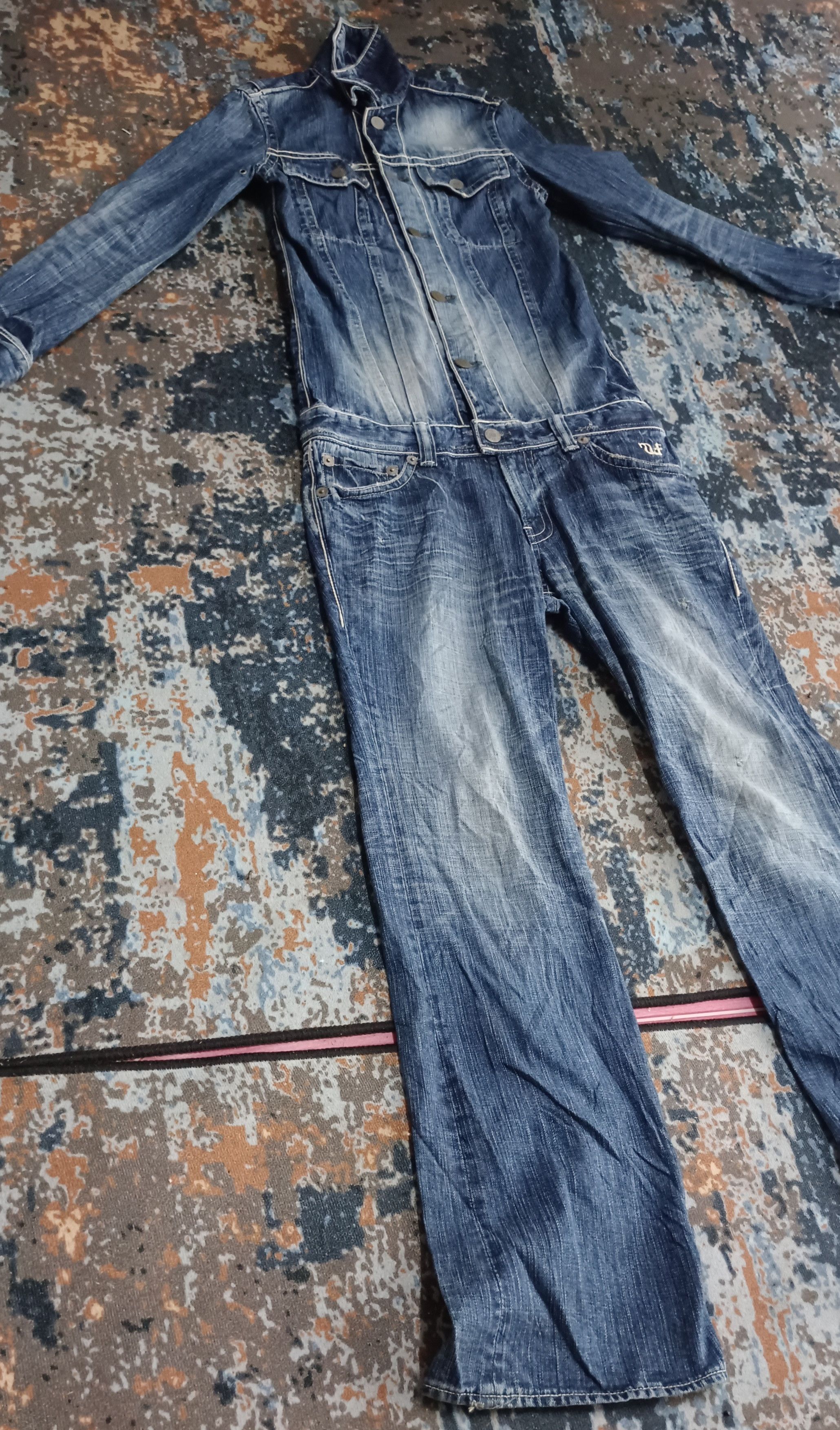 Japanese Brand Delay by Ufin & Sons Denim Jumpsuit Size 31" - 5 Thumbnail