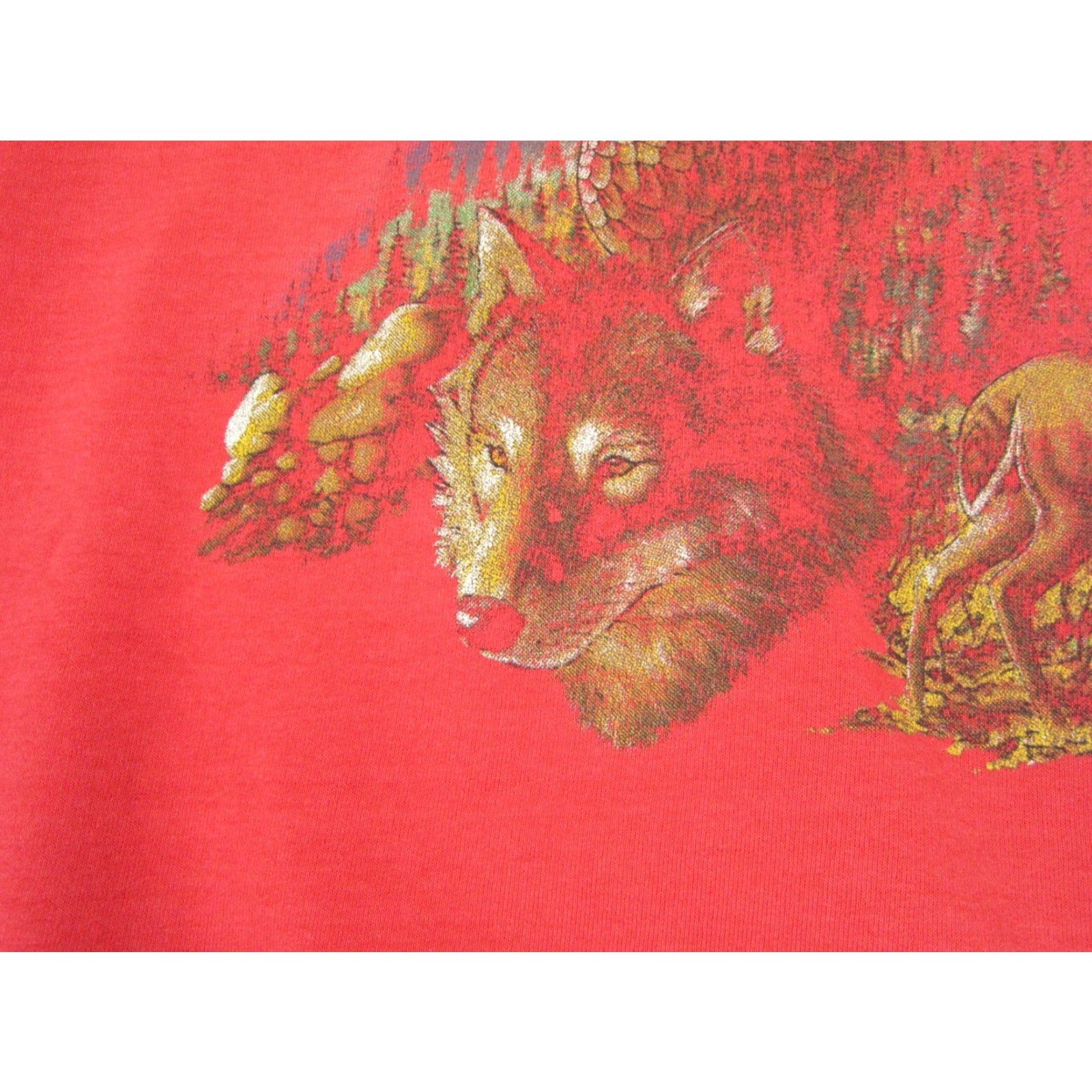 Vintage VINTAGE Eagle Bear Wolf Hoodie Mens XL Red 90s Pullover Sweatshirt Size US XL / EU 56 / 4 - 4 Thumbnail