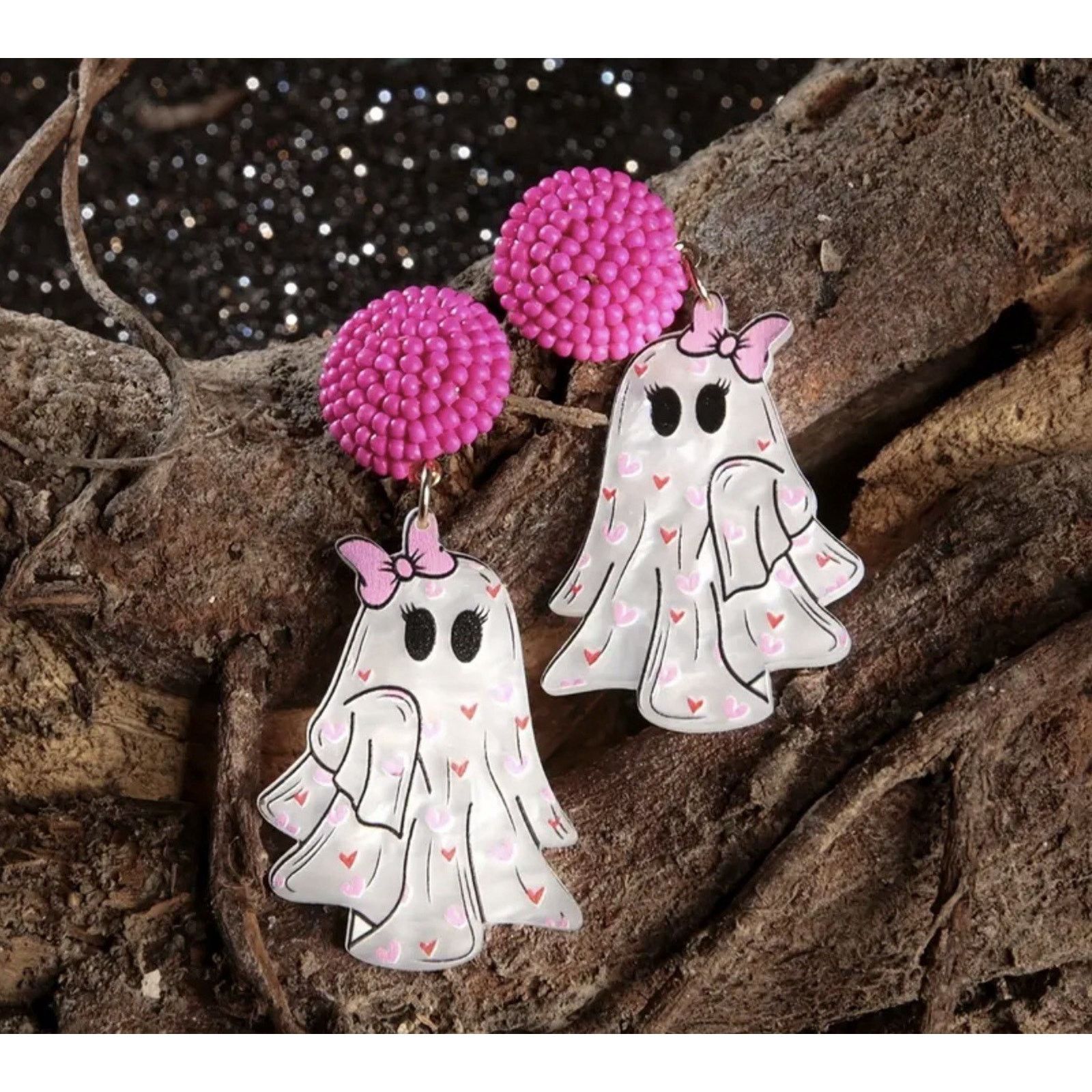 Other Ghost Earrings Halloween 2D Acrylic Dangle Stud Earrings,NEW Size ONE SIZE - 3 Thumbnail