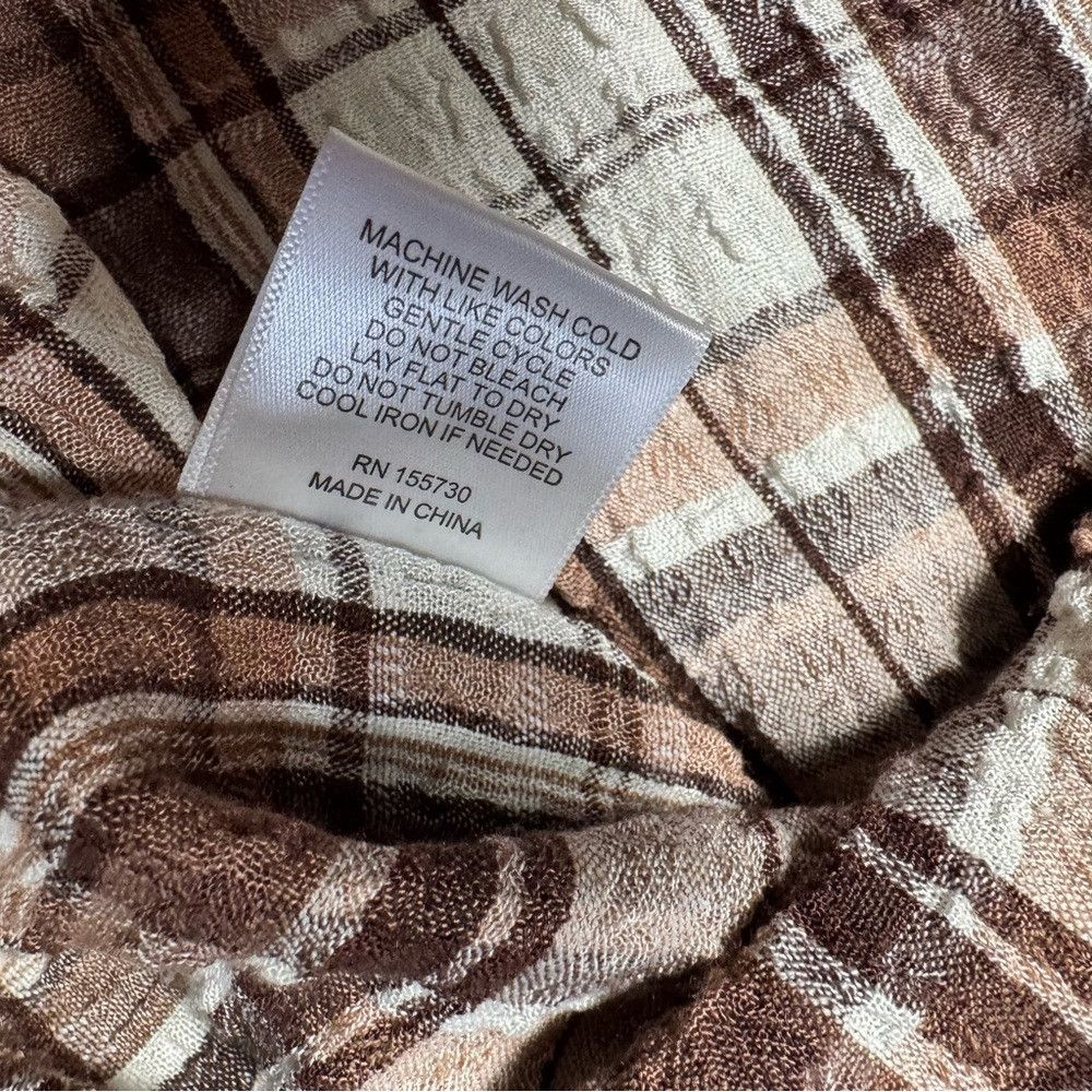 Other NWT New Jane and Delancey Textured Rayon Plaid Long Sleeve Size 3XL / US 20-22 - 7 Thumbnail