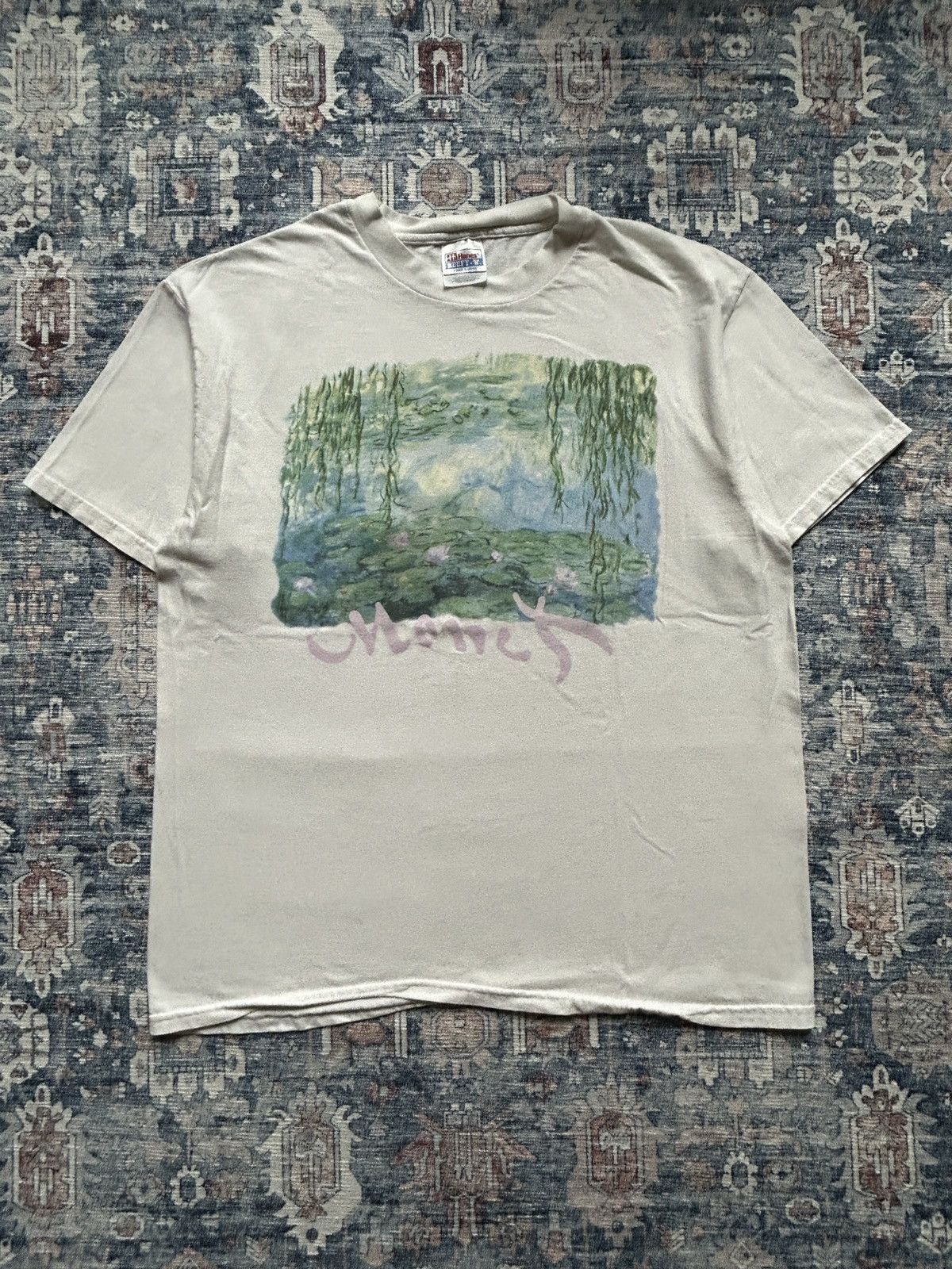 Vintage Vintage 90s Monet Water Lillies Graphic Tee Size US L / EU 52-54 / 3 - 1 Thumbnail