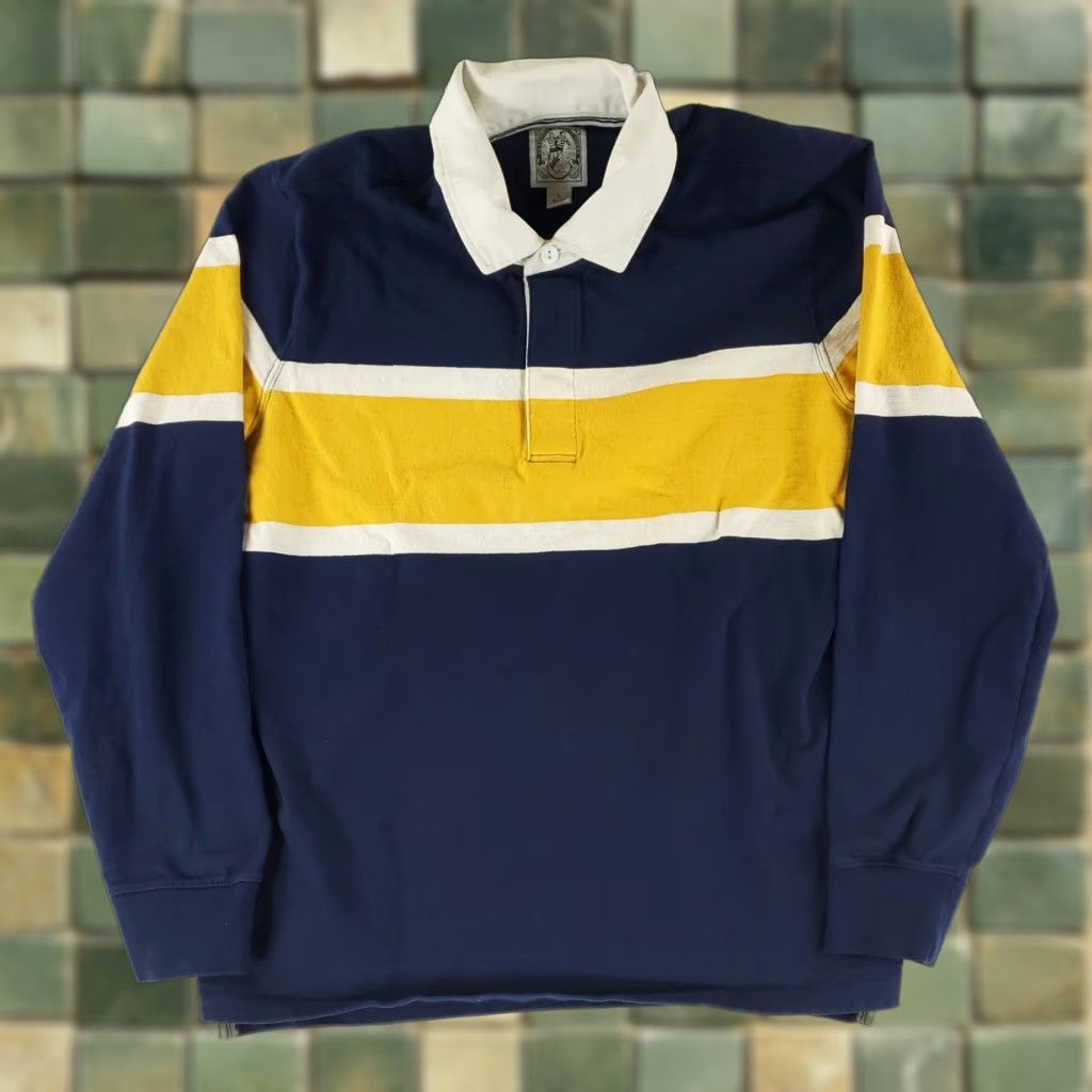 Lands' End Lands' End Polo Shirt Rugby Long Sleeve Mens L Blue White Yellow Size US L / EU 52-54 / 3 - 1 Thumbnail