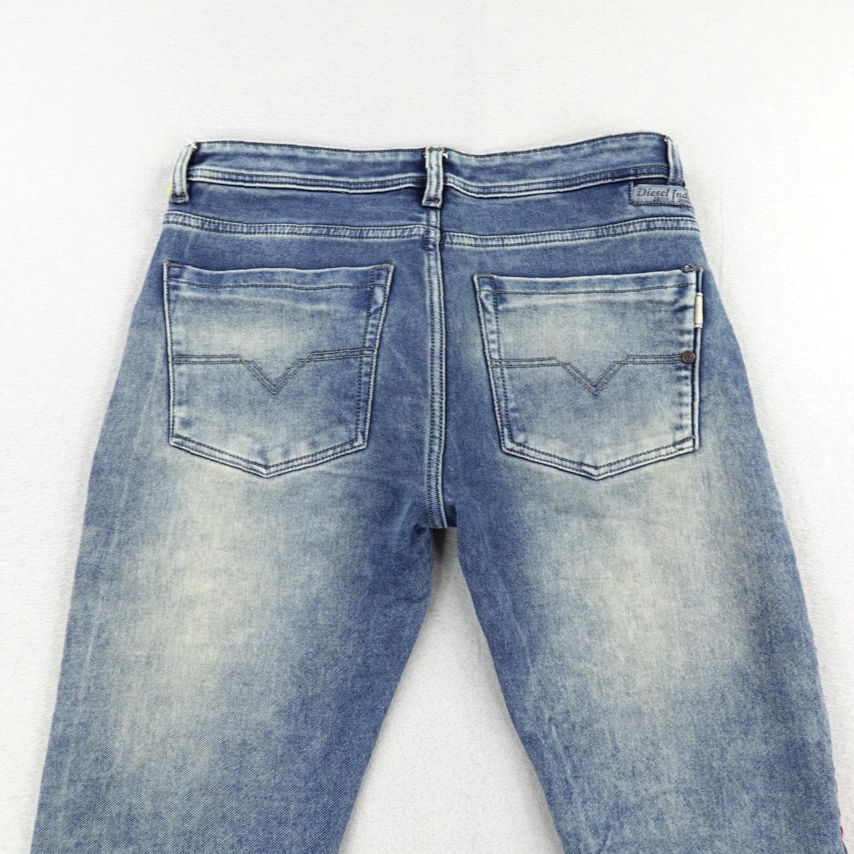 Diesel Diesel Jeans Mens Jeans 32 Blue Denim Side Stripe Straight Leg Denim Faded Pants Size US 32 / EU 48 - 5 Thumbnail