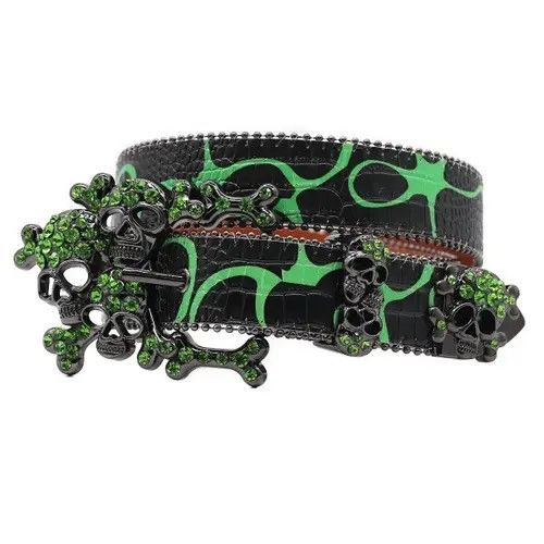 Japanese Brand Kitazawa x Eri Western Toxic Skull Gothic Rhinestone Belts Size ONE SIZE - 6 Thumbnail
