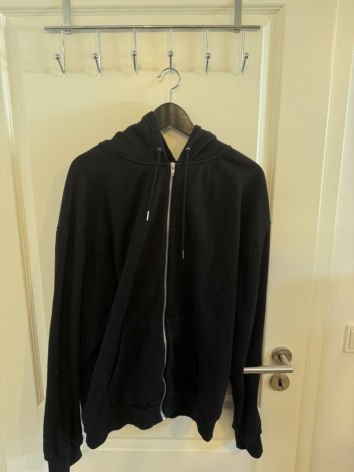 Image of Celine Hood Logo Zip Up in Black, Men's (Size 2XL)