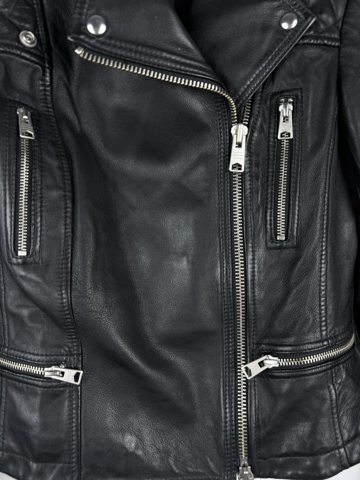 Allsaints Allsaints Catch Biker Ladies Leather Full Zip Jacket Size M / US 6-8 / IT 42-44 - 7 Thumbnail