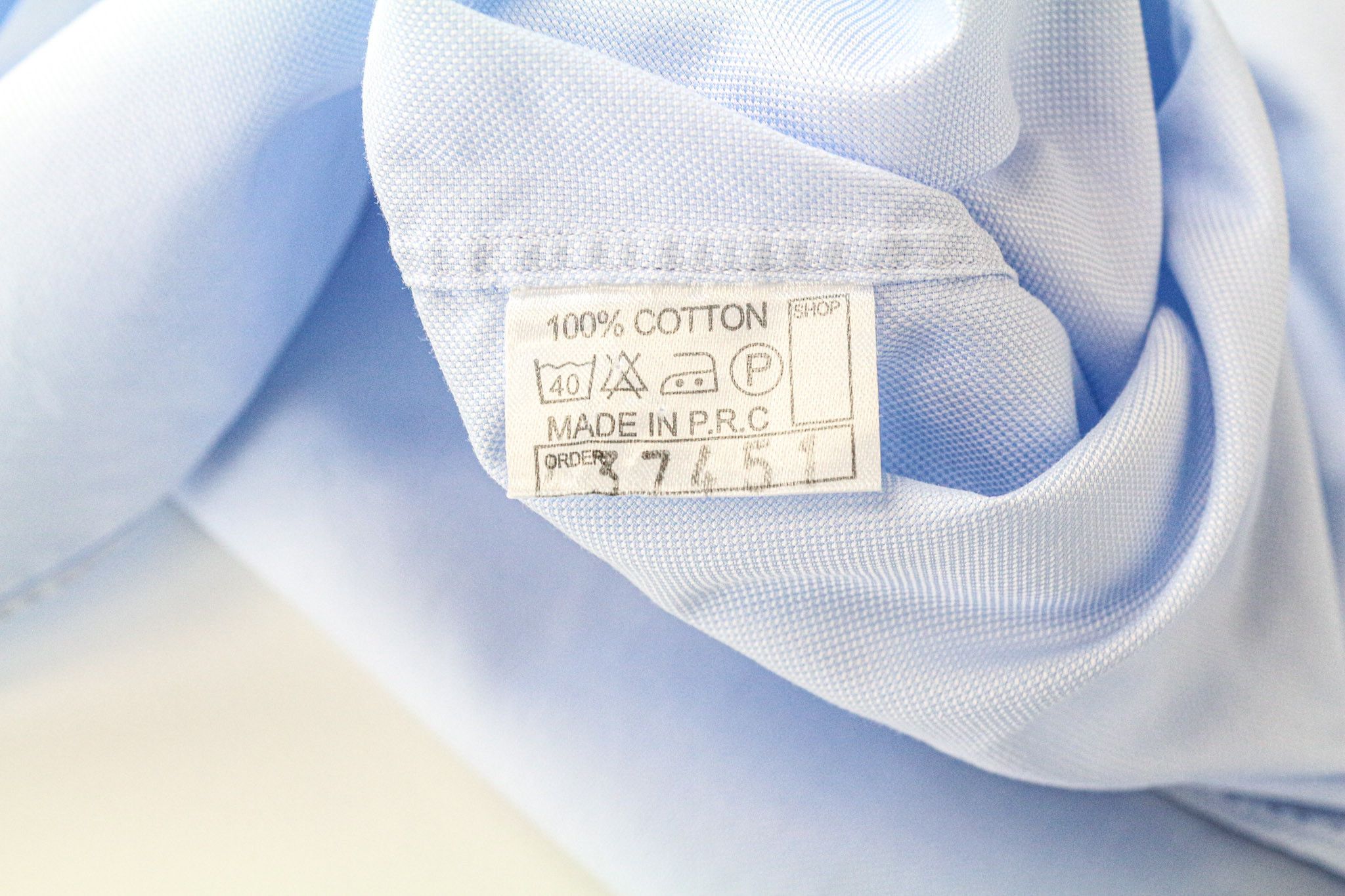 Suitsupply 46/18 Blue Cotton Long Sleeve Shirt 79457 Size 46R - 6 Thumbnail