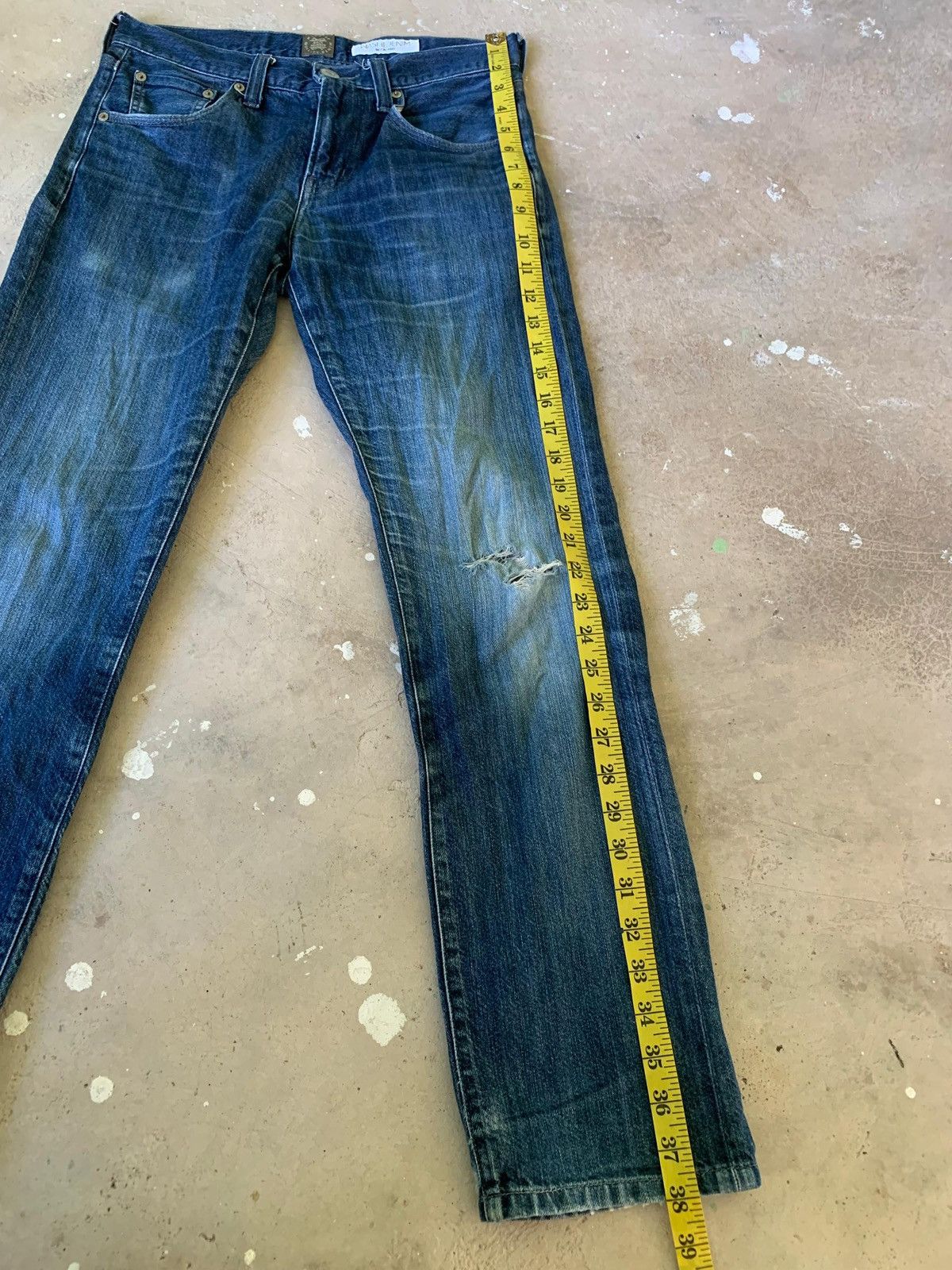 Japanese Brand Back Number Washi Denim Distressed Jeans Size US 29 - 14 Thumbnail