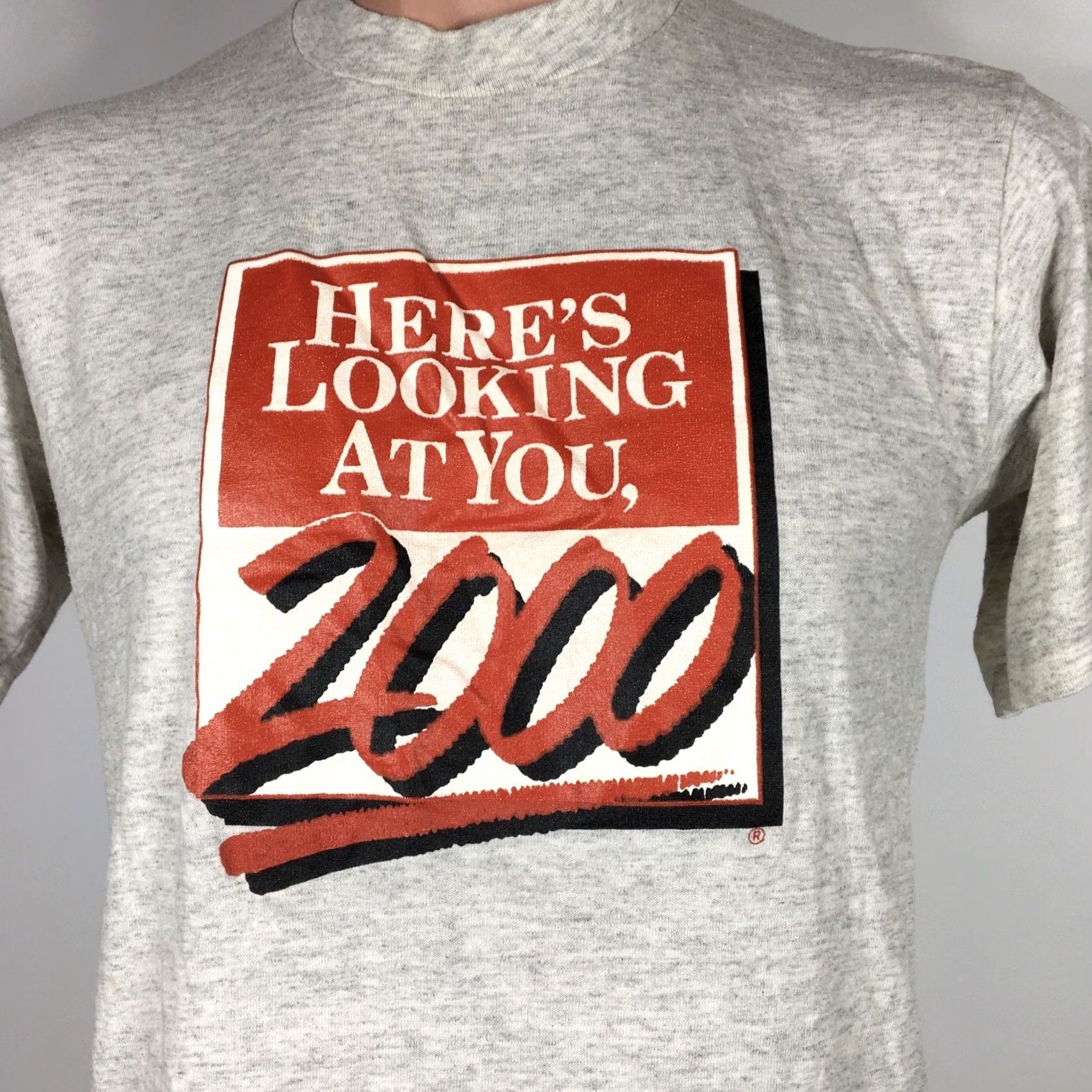 Jerzees 90s Jersey Shirt Vintage Graphic Print Heather Gray L Size Size US L / EU 52-54 / 3 - 3 Thumbnail