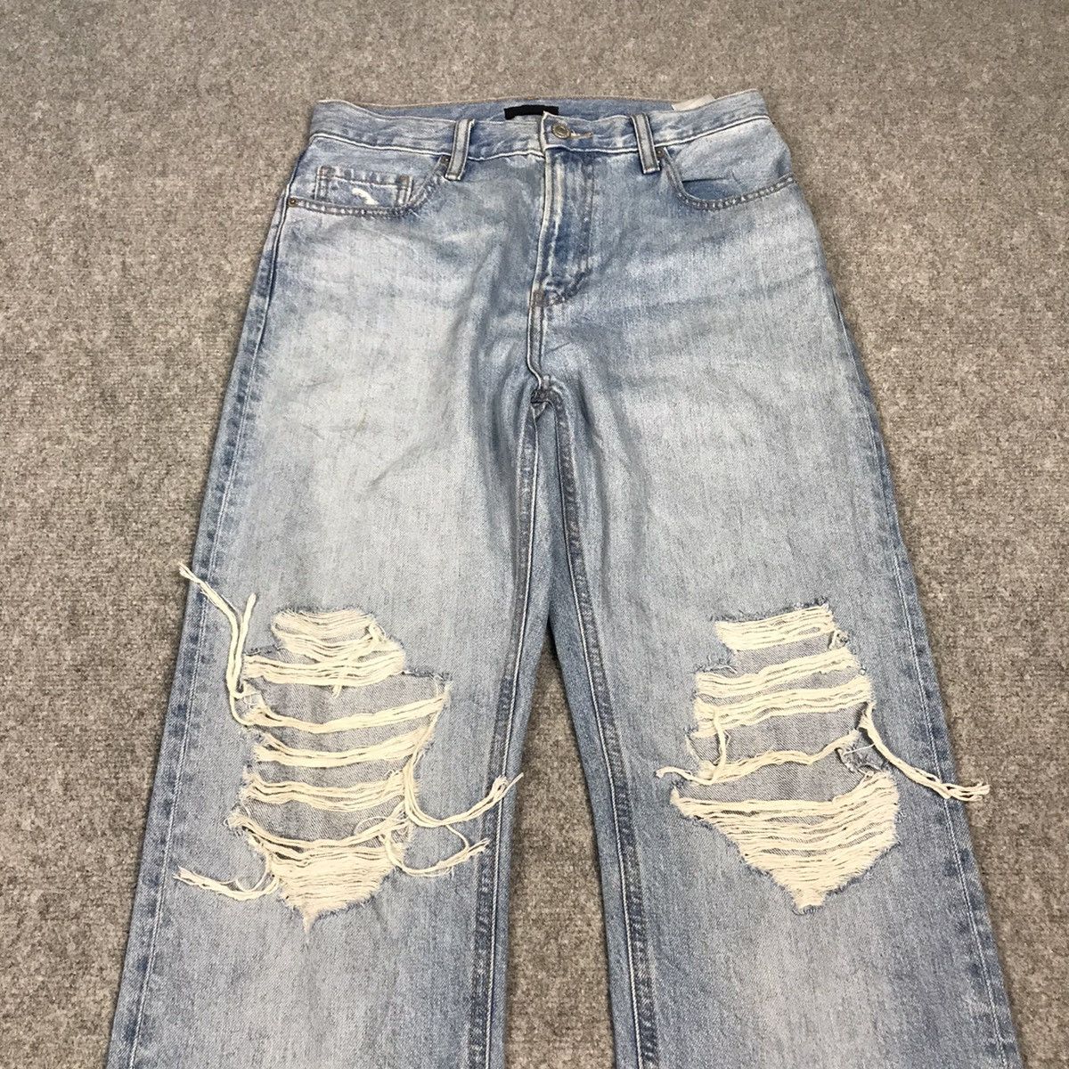 Japanese Brand × Uniqlo UNIQLO DISTRESSED DENIM PANTS BAGGY STYLE Size US 27 - 3 Thumbnail