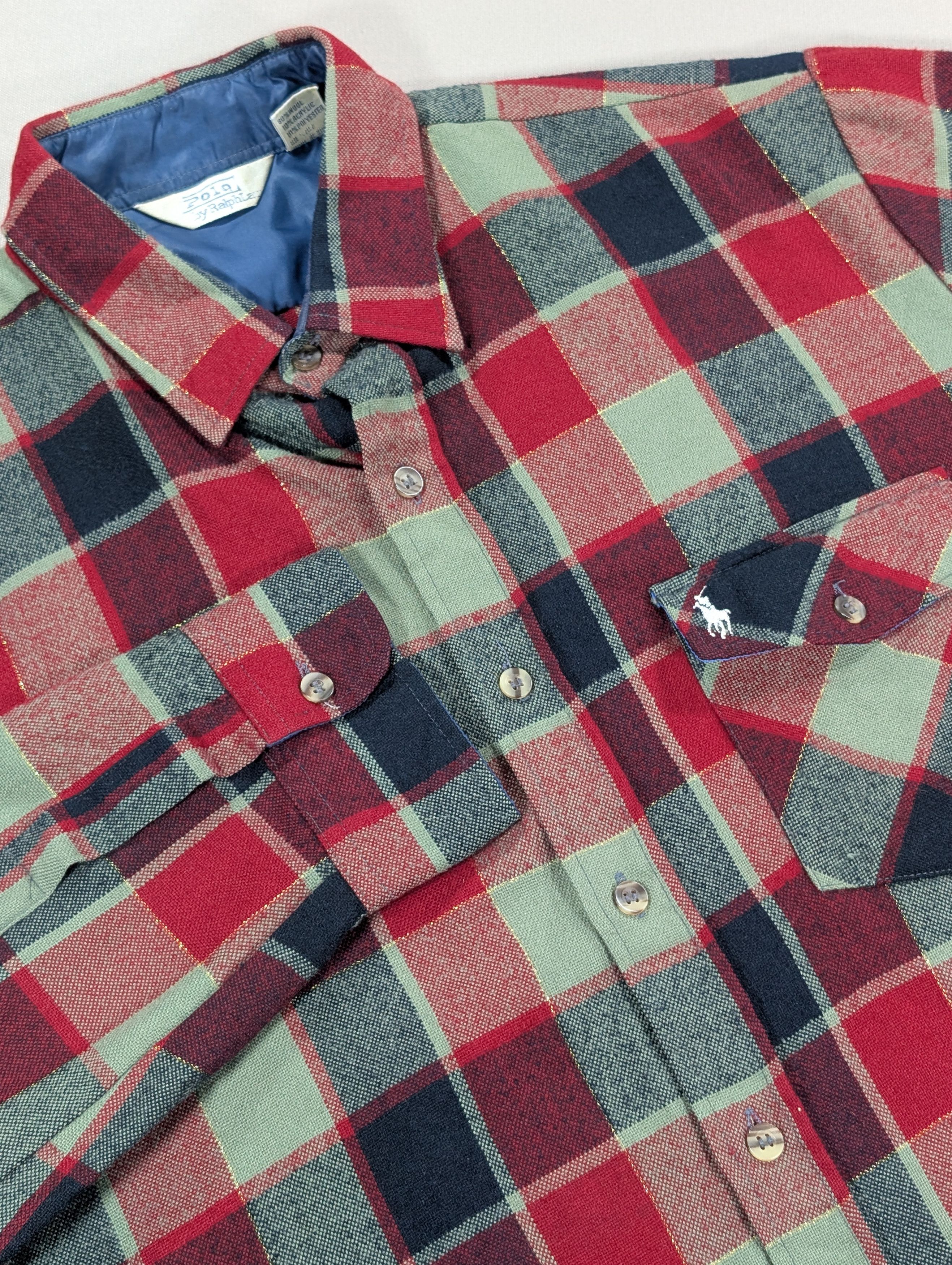 Ralph Lauren Rare Vintage Polo Ralph Lauren Shacket Wool Plaid Korea 80s Size US L / EU 52-54 / 3 - 1 Thumbnail