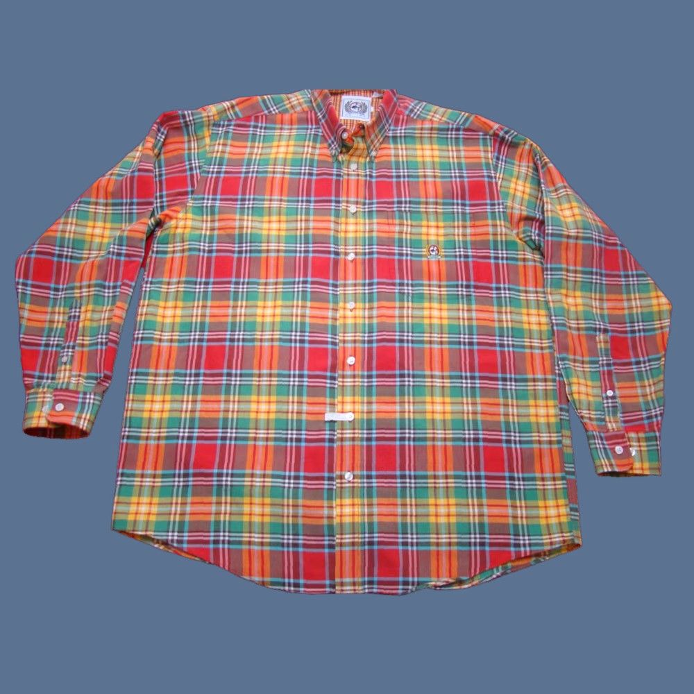 Vintage Cinch Mens Large Red Yellow Orange Plaid Long Sleeve Western Shirt Oxford Cotton Button-Up Size US L / EU 52-54 / 3 - 1 Thumbnail