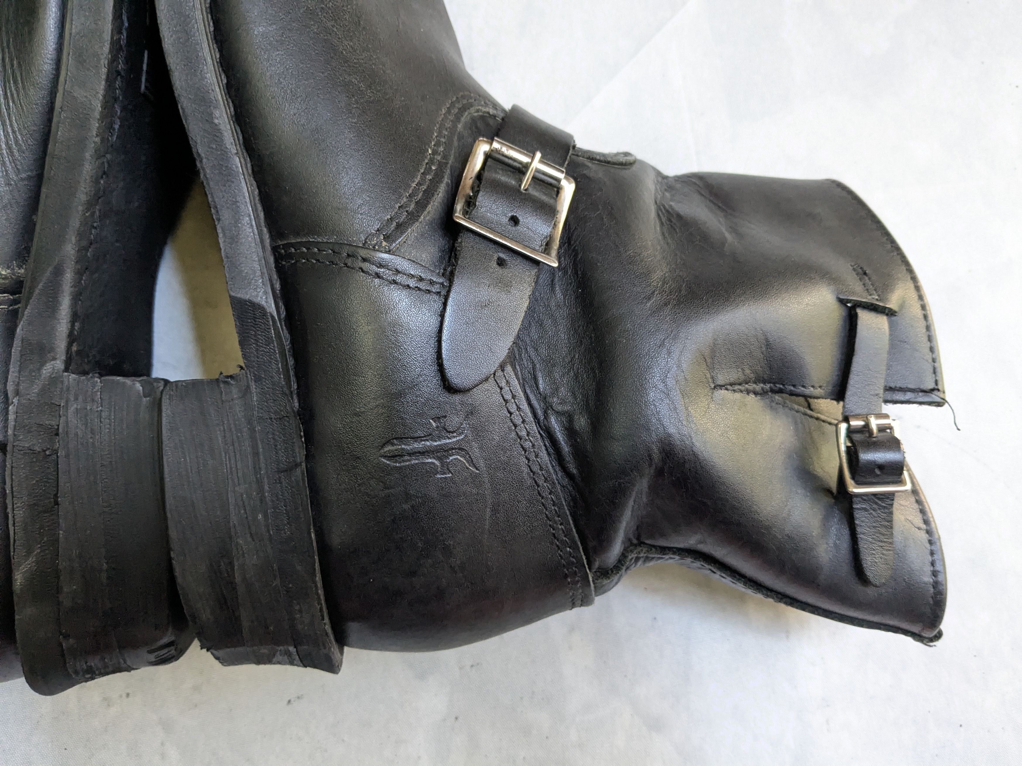Frye Frye Engineer Black Leather 11 M Leather Buckle Size US 11 / EU 44 - 11 Thumbnail