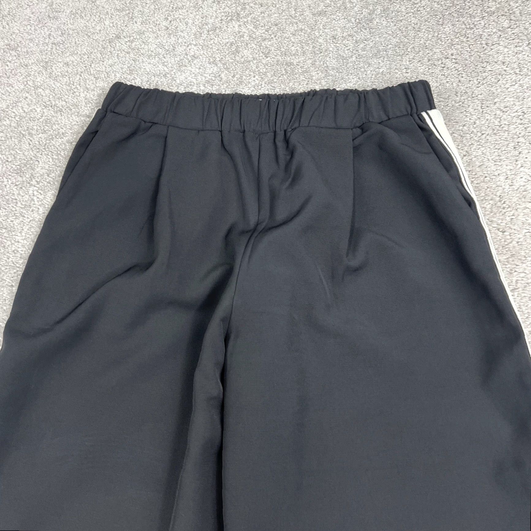 Vintage Bishop + Young Black White Stripe Pull On Wide Leg Tuxedo Trouser Pant Large Careerwear Office Pants Size 36" / US 14 / IT 50 - 2 Thumbnail