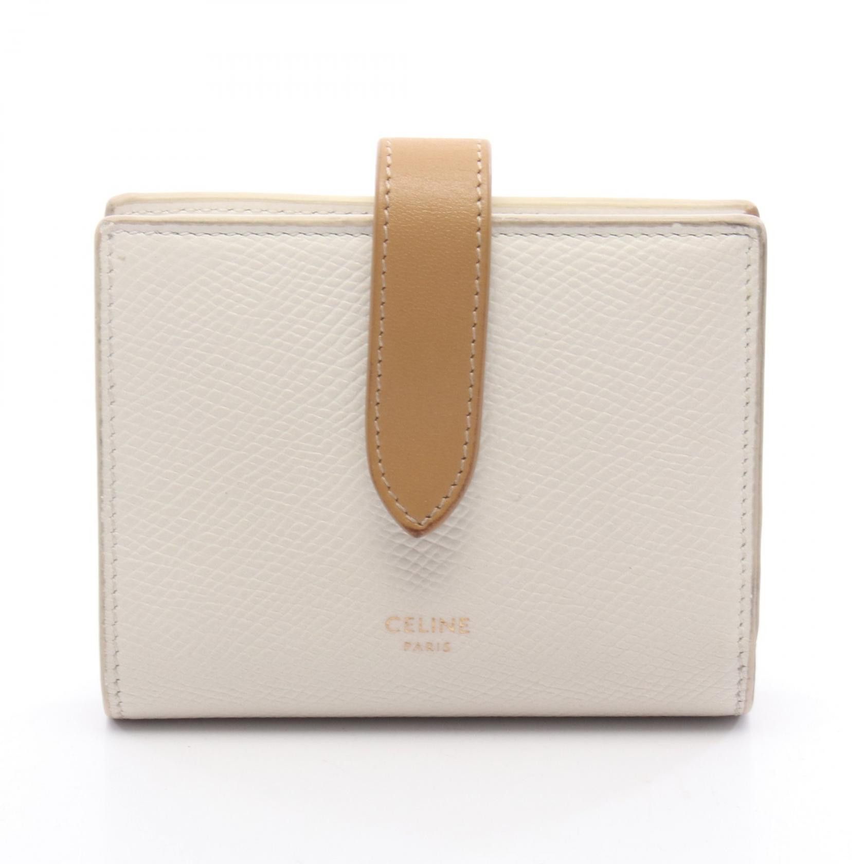 Celine Celine Celine Small Strap Wallet bifold wallet Leather Short Wallet 10H263BRU DUTY FREE for USA Size ONE SIZE - 1 Thumbnail