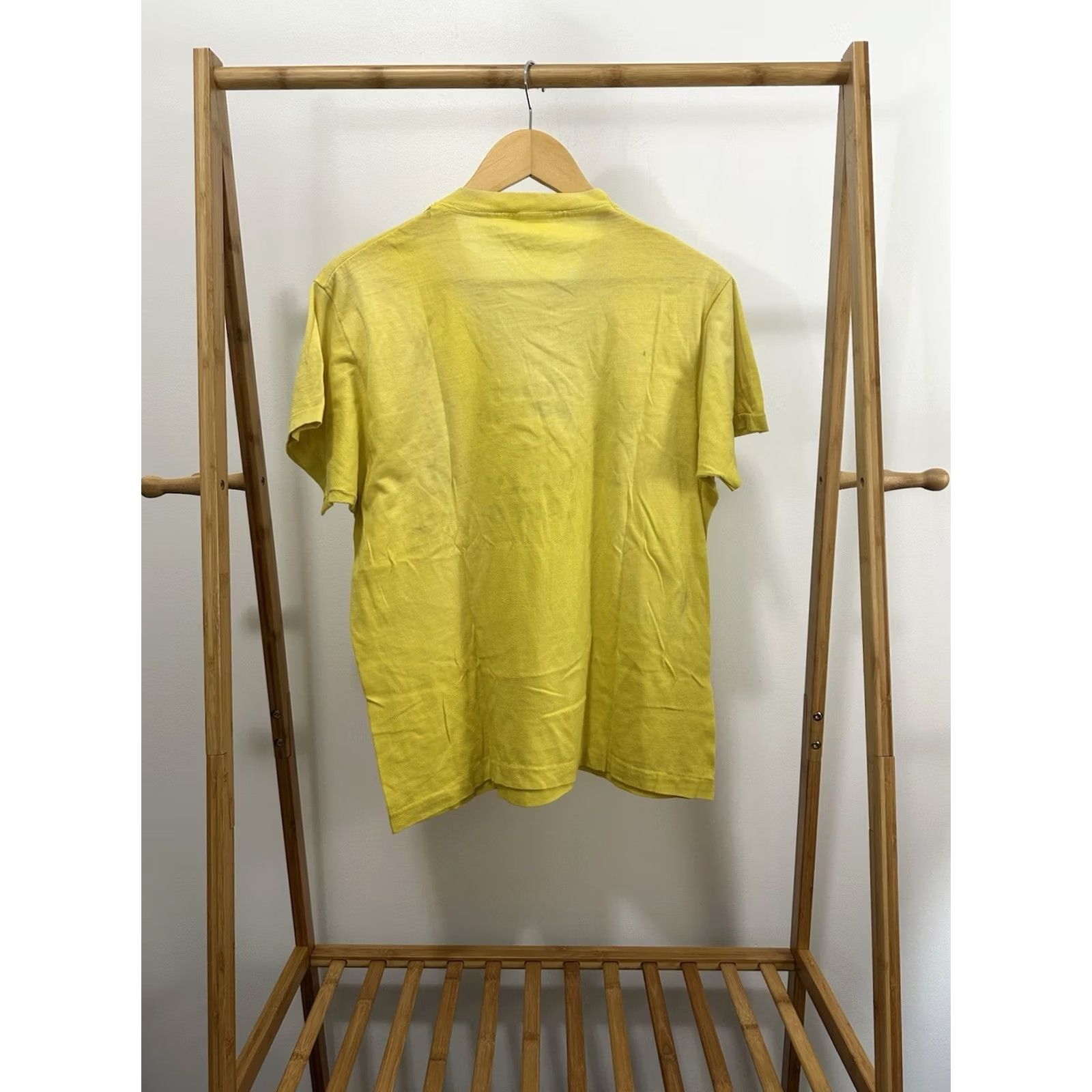 DANCER VTG 70s I Got Bellied Belly Laffs Dance Thin Yellow T-Shirt Size M Men Short Sleeve Regular Adult Medium Yellow Dance 70s Mens Size US M / EU 48-50 / 2 - 2 Thumbnail