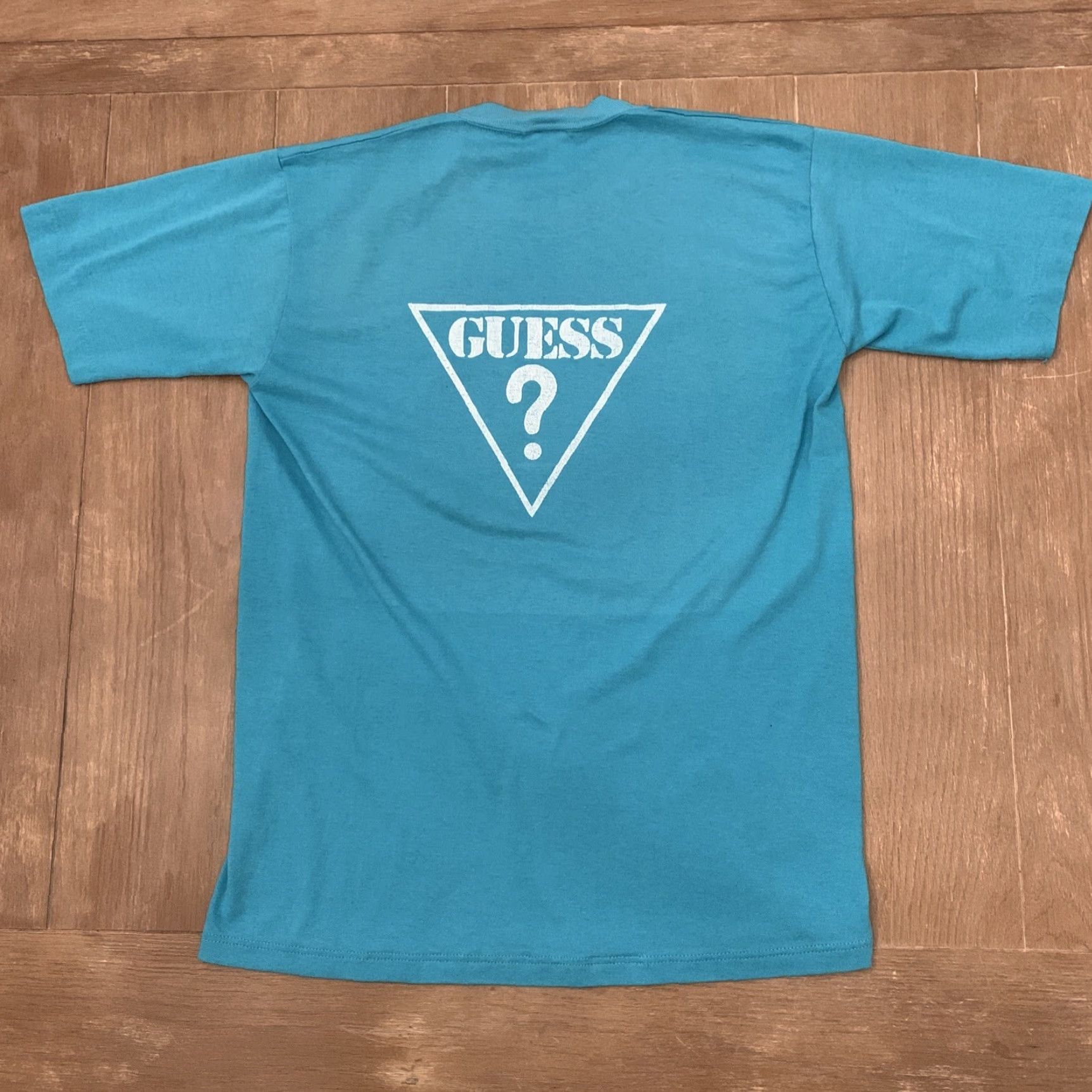 Jerzees VINTAGE Guess Ocean City T-Shirt Turquoise 90s Single Stitch Mens Size M Men’s Turquoise City Shirt Stitch 90s Mens Size US M / EU 48-50 / 2 - 4 Thumbnail