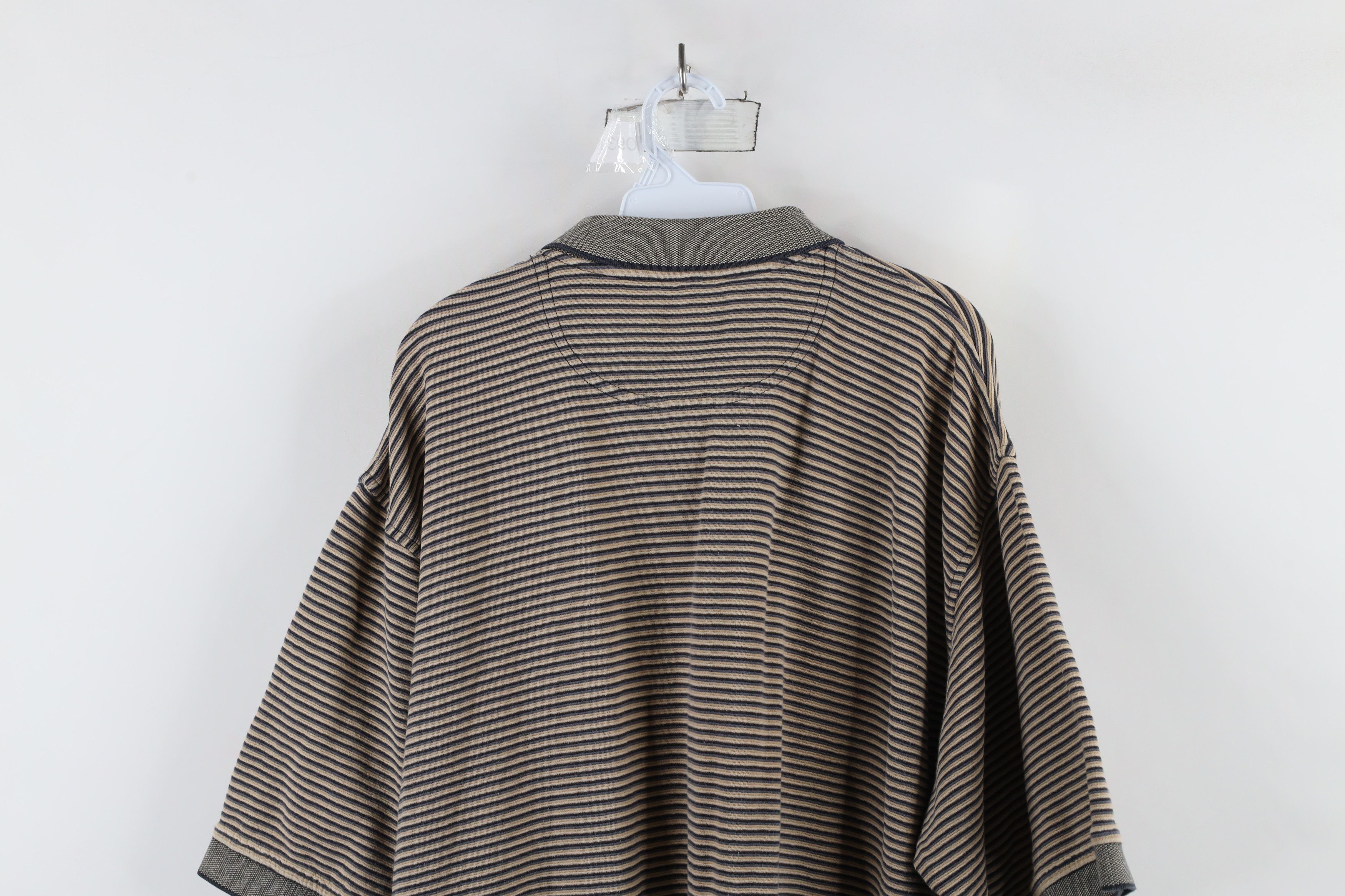 Vintage Vintage 90s Streetwear Striped Ribbed Knit Golf Polo Shirt Size US XXL / EU 58 / 5 - 12 Thumbnail