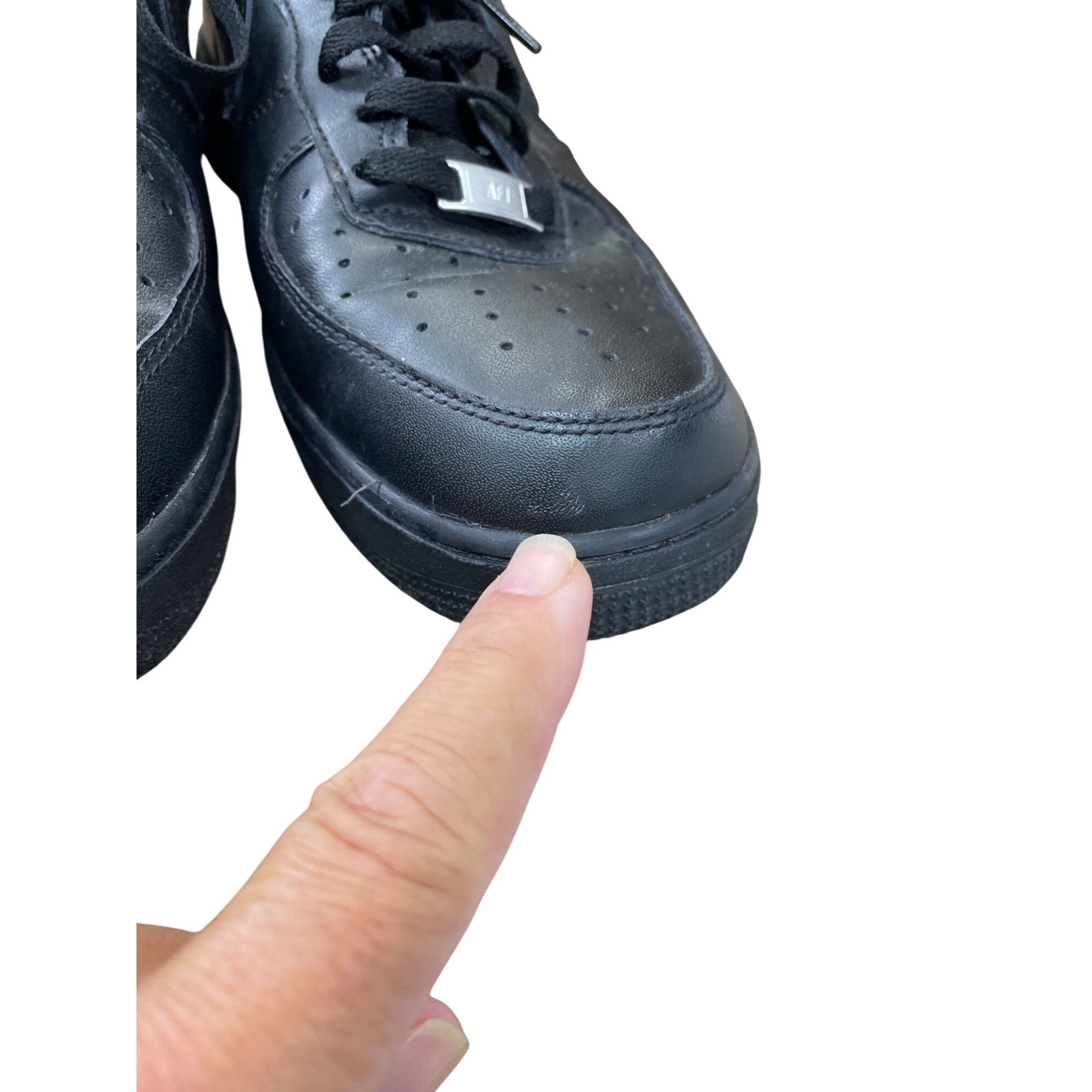 Nike Nike Air Force 1 Low Triple Black Leather Sneakers Mens Size Size US 11 / EU 44 - 13 Thumbnail