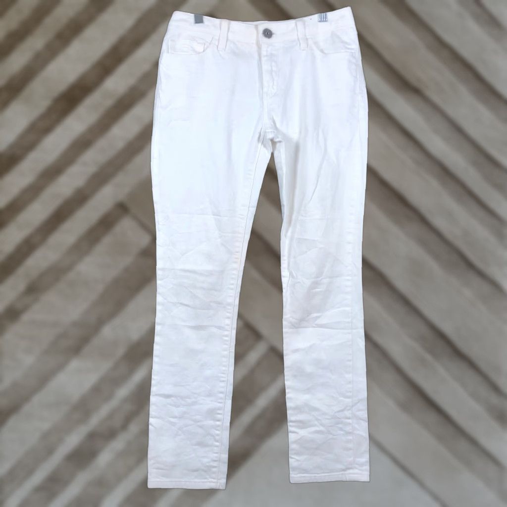 Banana Republic Banana Republic Jeans White Denim Mid Rise Skinny Stretch 26 Pants Womens Regular 28" Inseam 5-Pocket Solid Cotton Blend Spandex Skinny Size 28" / US 6 / IT 42 - 1 Thumbnail