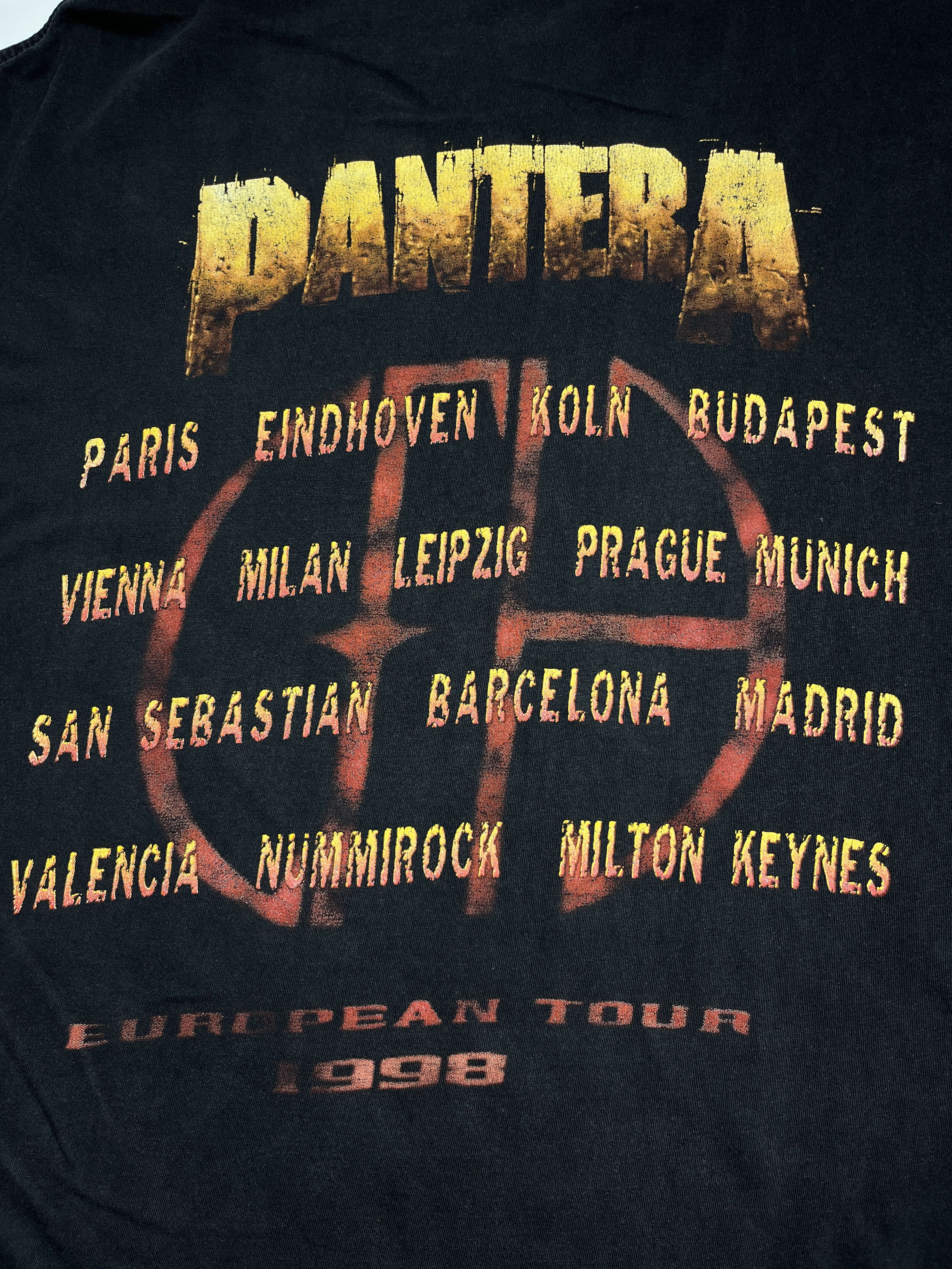Vintage 1998 Pantera European Tour T-Shirt Size XL